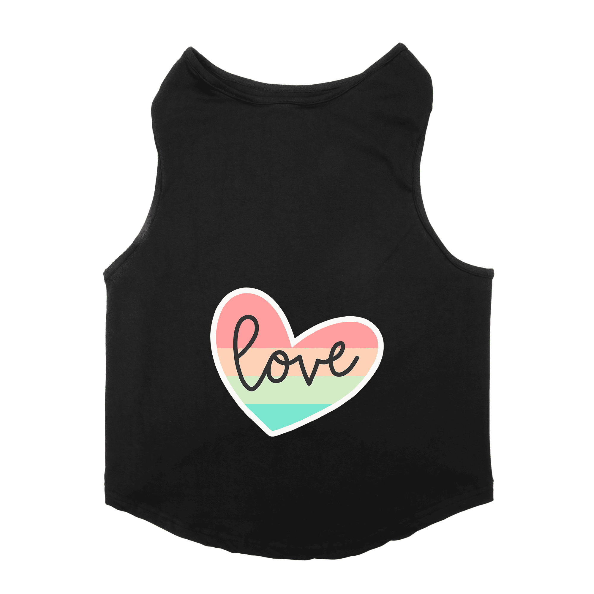 PawsIndia Sleeveless Printed Dog T-Shirt - Love (Black)