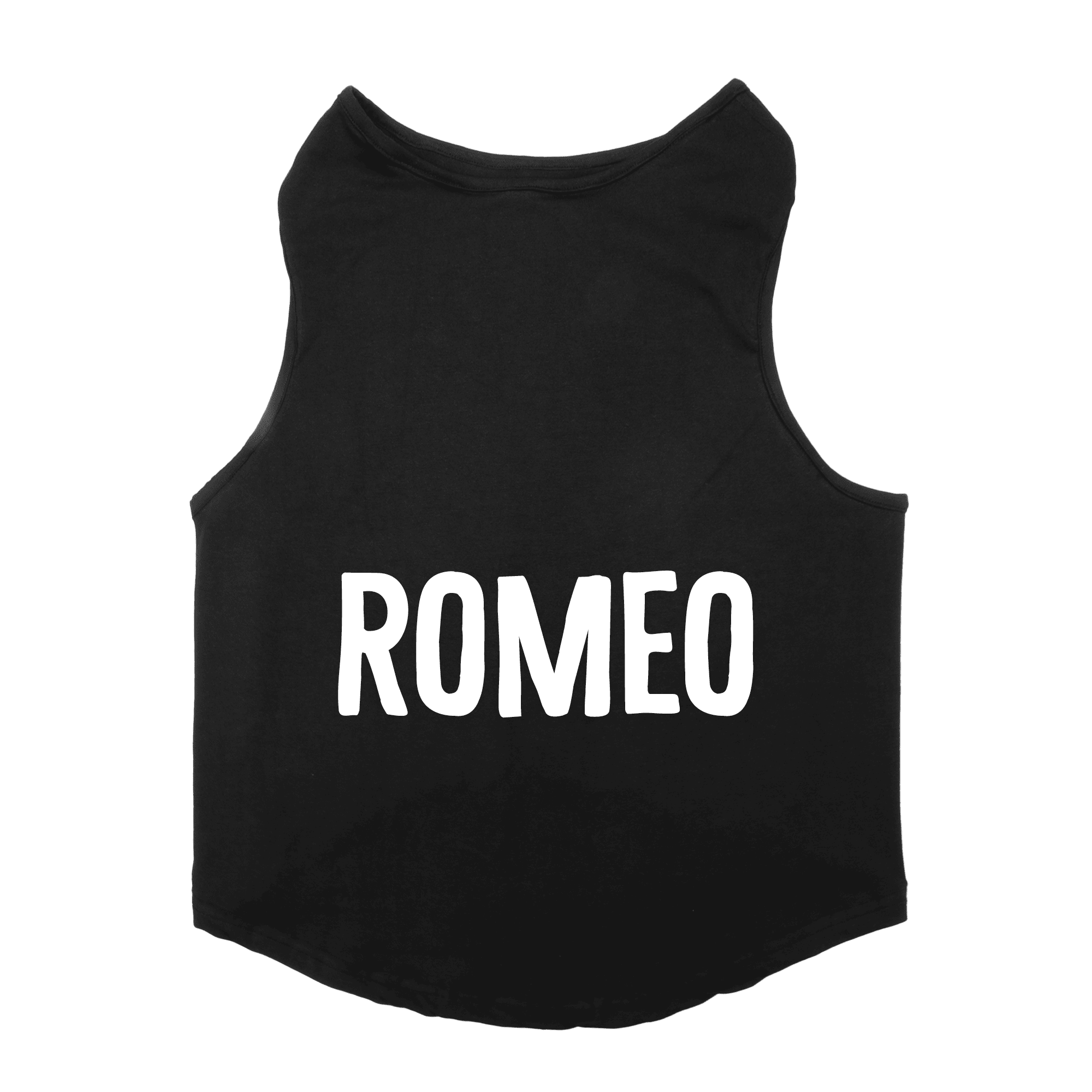 PawsIndia Sleeveless Printed Dog T-Shirt - Romeo (Black)