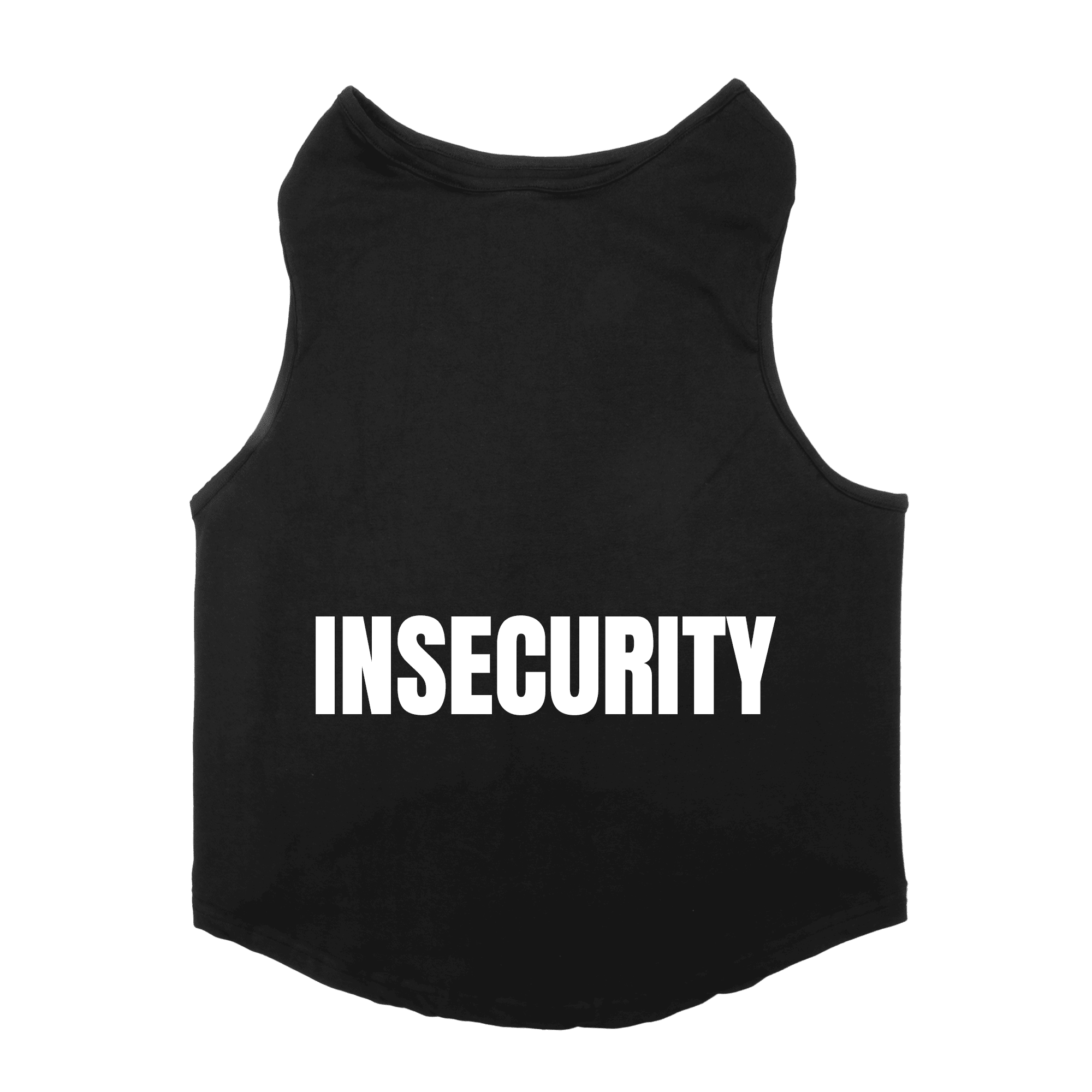PawsIndia Sleeveless Printed Dog T-Shirt - Insecurity (Black)
