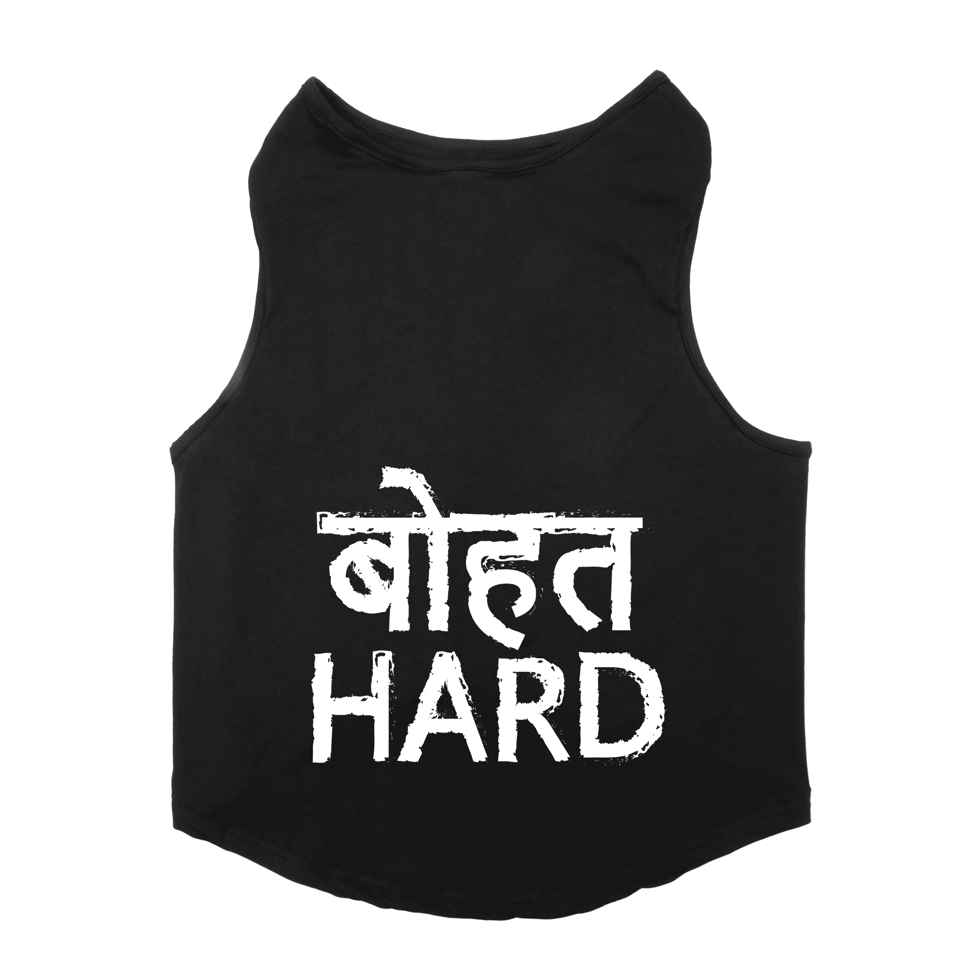 PawsIndia Sleeveless Printed Dog T-Shirt - Bohot Hard (Black)