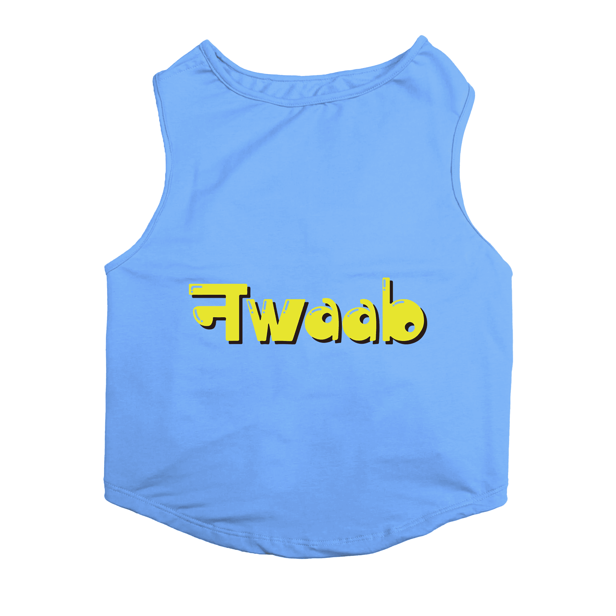 PawsIndia Sleeveless Printed Dog T-Shirt - Nawaab (Blue)
