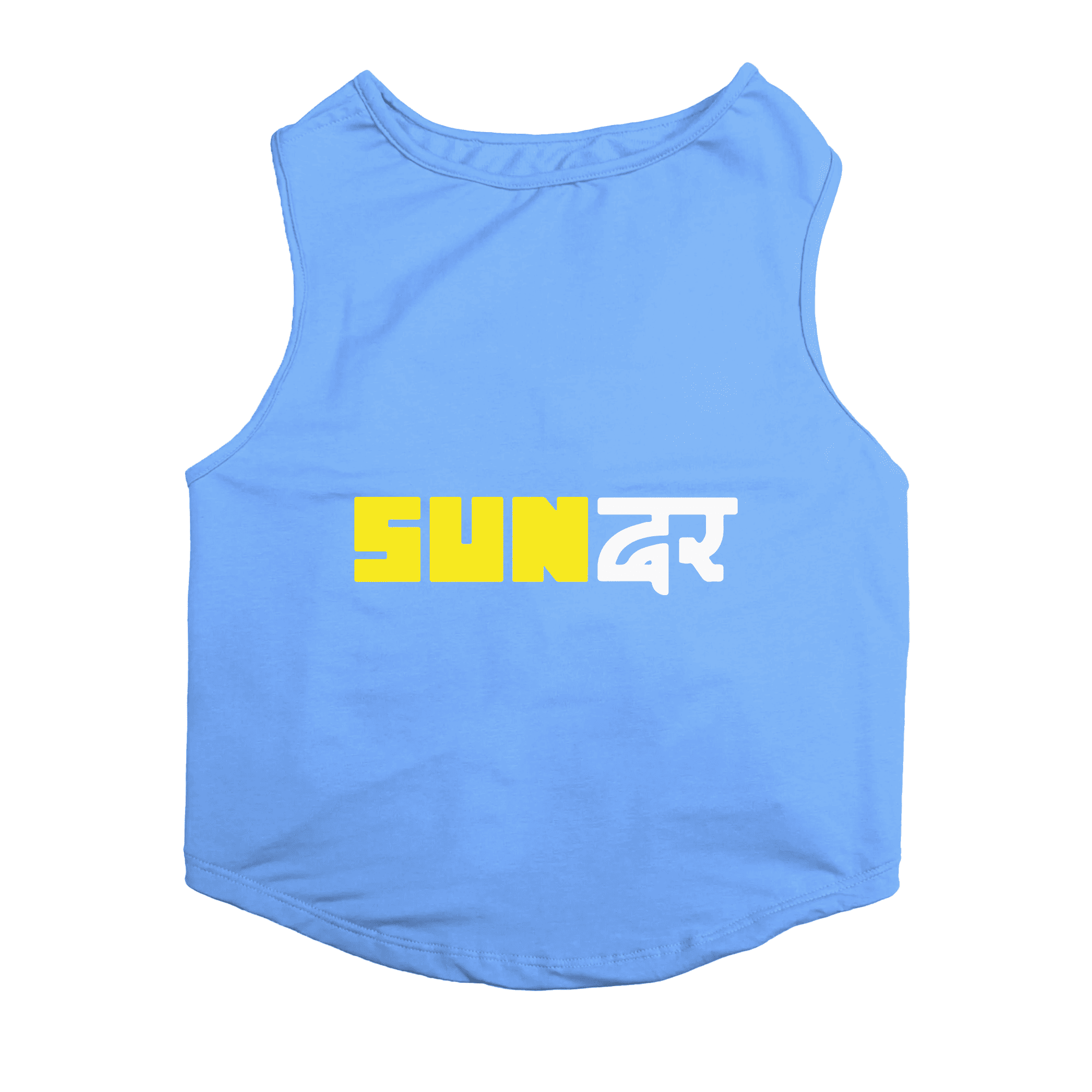 PawsIndia Sleeveless Printed Dog T-Shirt - Sundar (Blue)