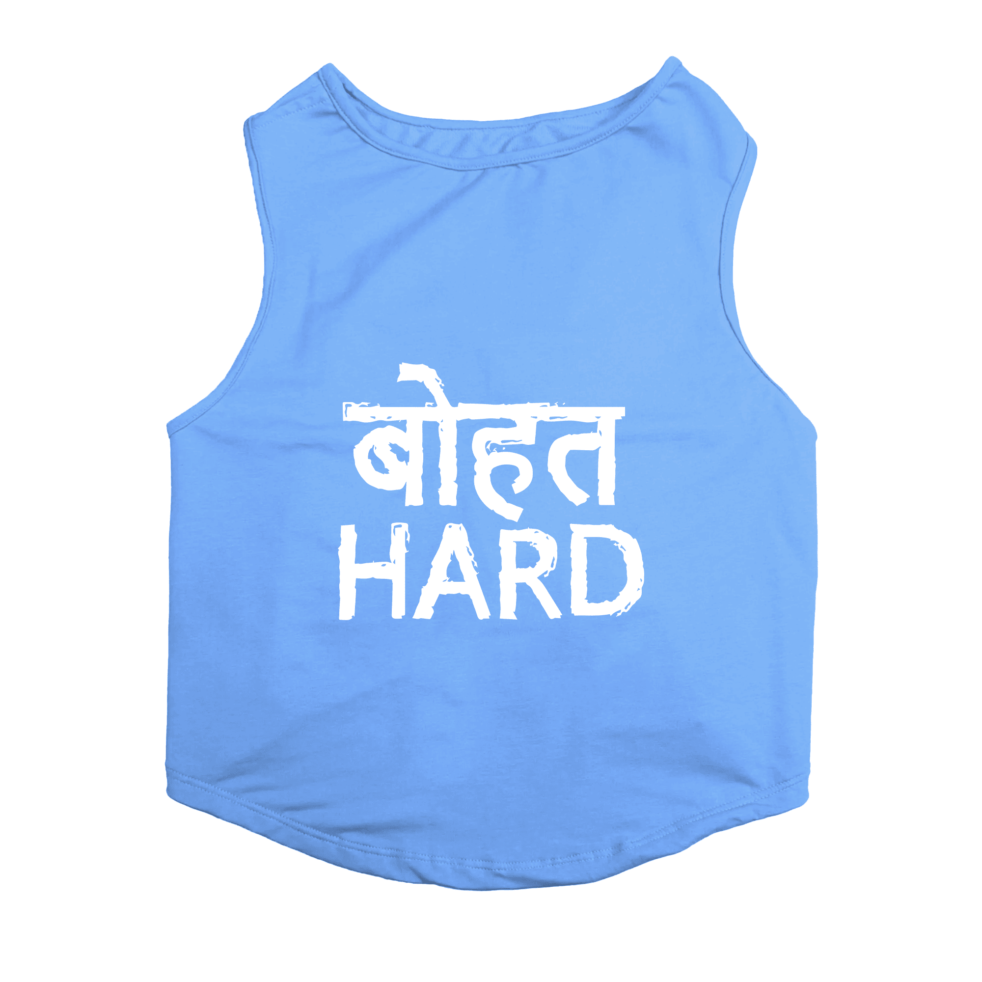 PawsIndia Sleeveless Printed Dog T-Shirt - Bohot Hard (Blue)