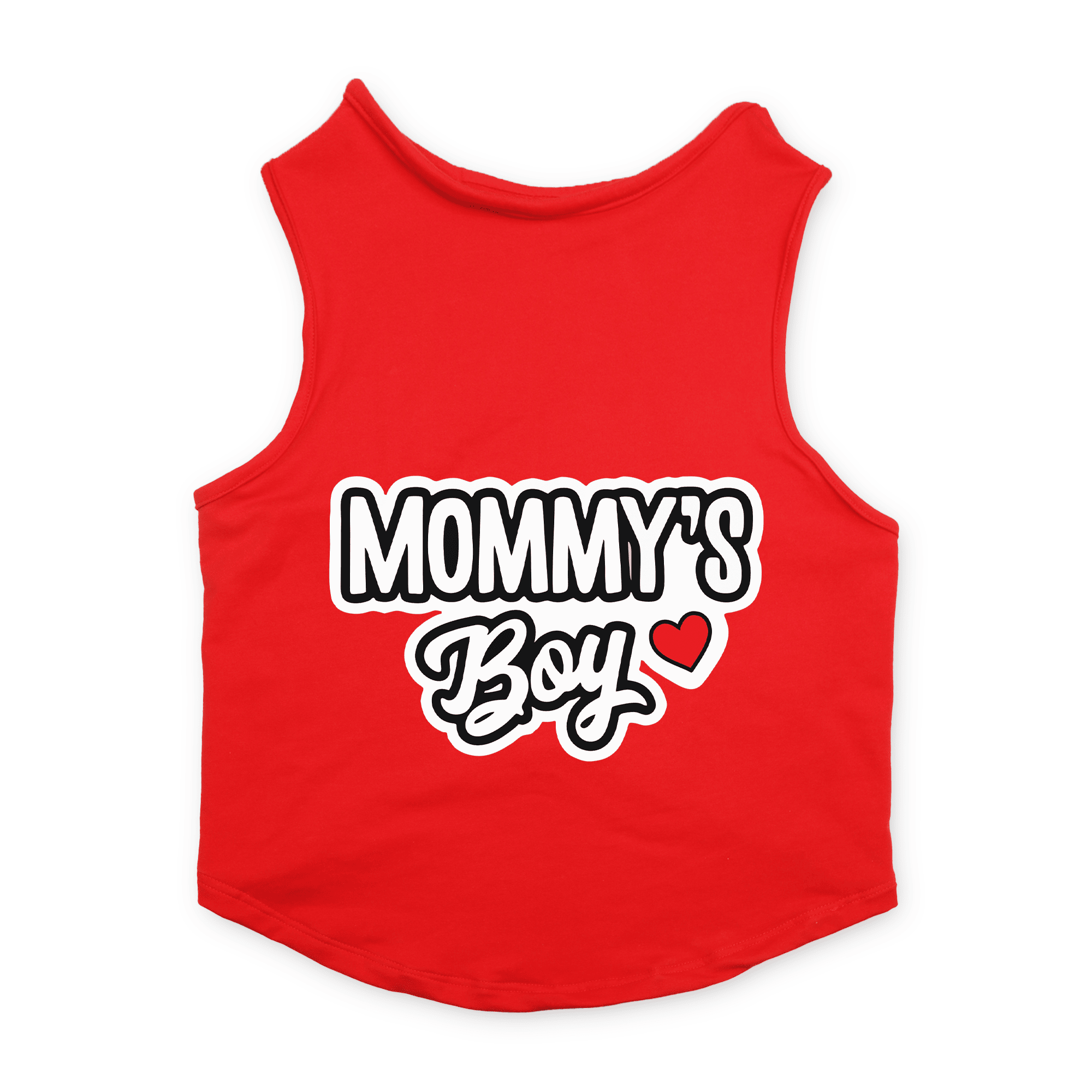 PawsIndia Sleeveless Printed Dog T-Shirt - Mommy's Boy (Red)