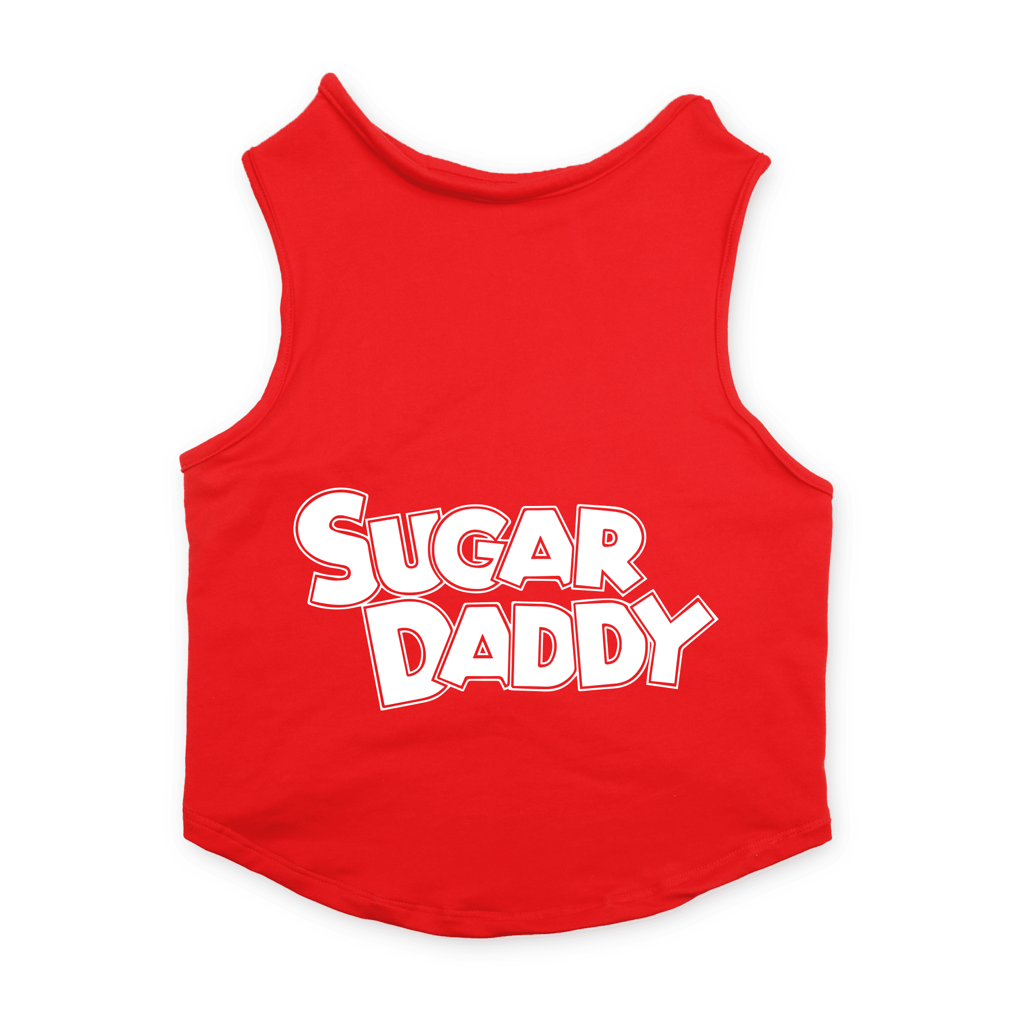 PawsIndia Sleeveless Printed Dog T-Shirt -Sugar Daddy (Red)