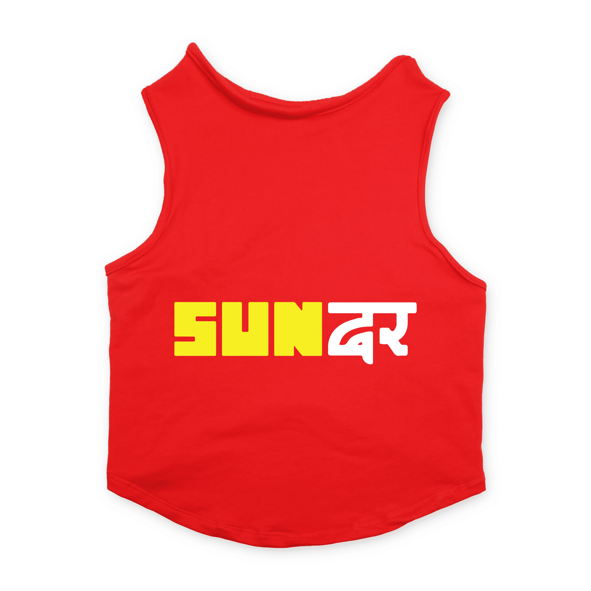 PawsIndia Sleeveless Printed Dog T-Shirt - Sundar (Red)