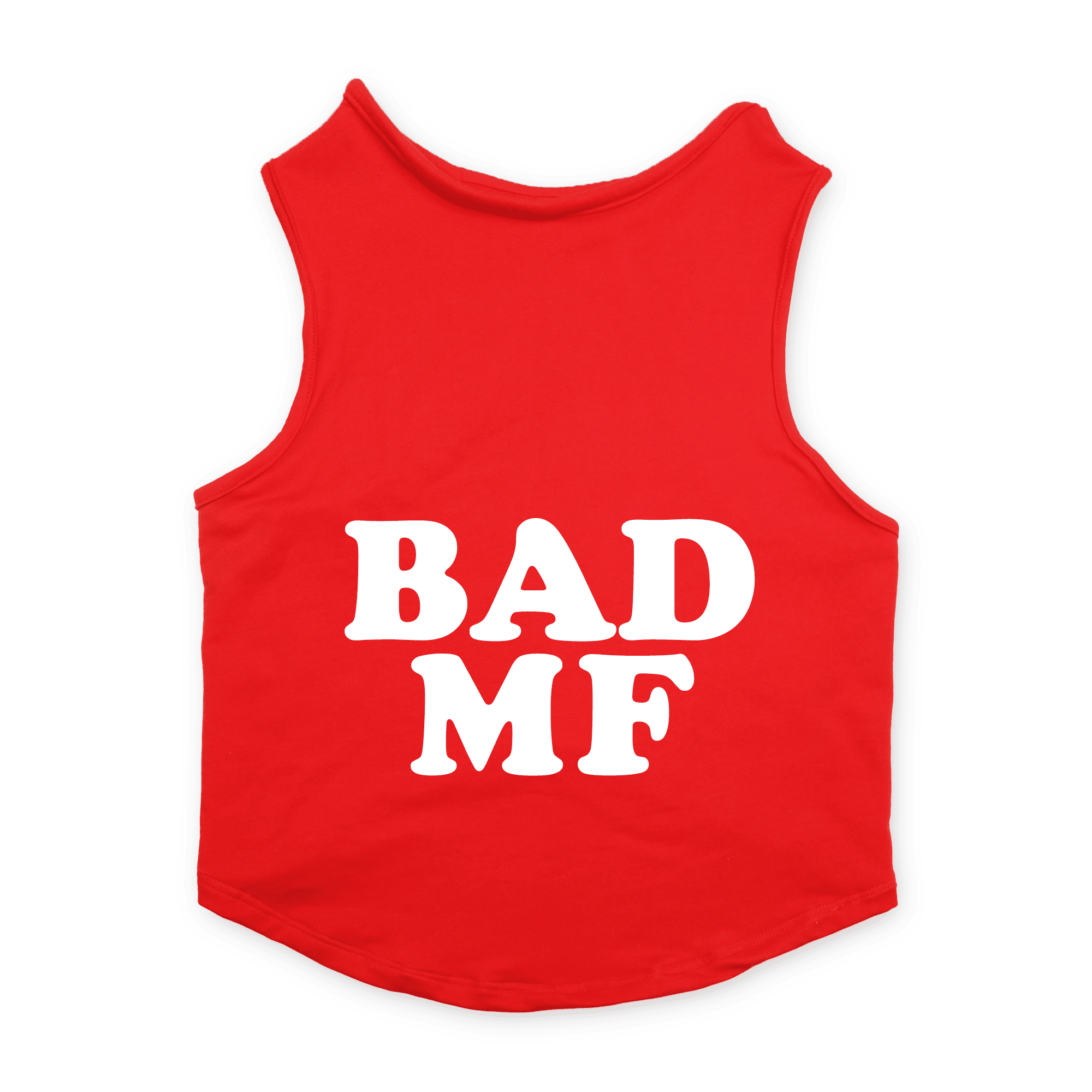 PawsIndia Sleeveless Printed Dog T-Shirt - Bad MF (Red)