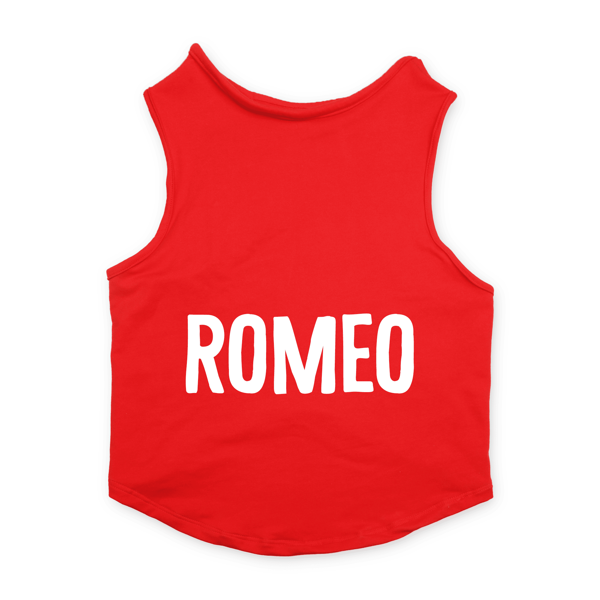 PawsIndia Sleeveless Printed Dog T-Shirt - Romeo (Red)