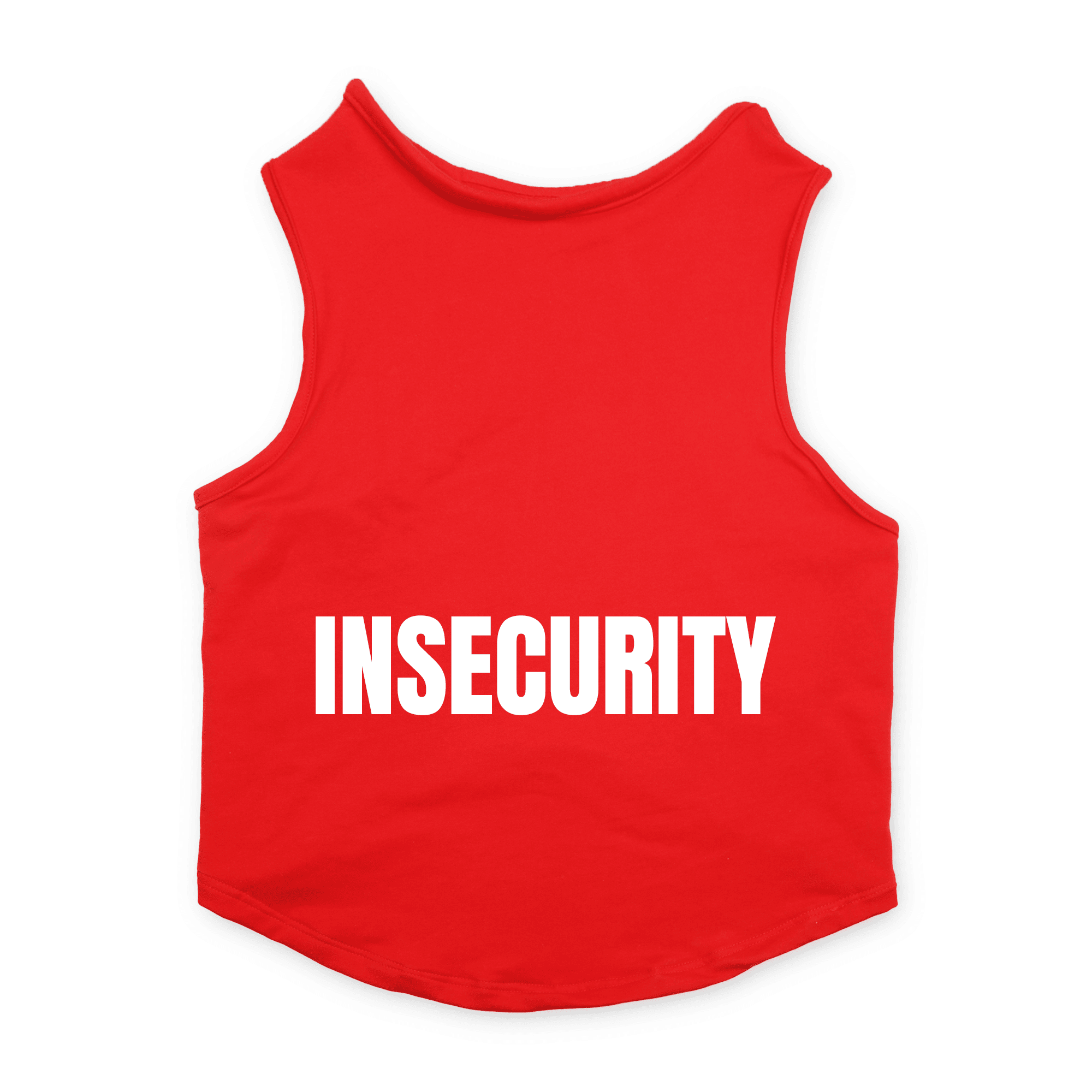 PawsIndia Sleeveless Printed Dog T-Shirt - Insecurity (Red)