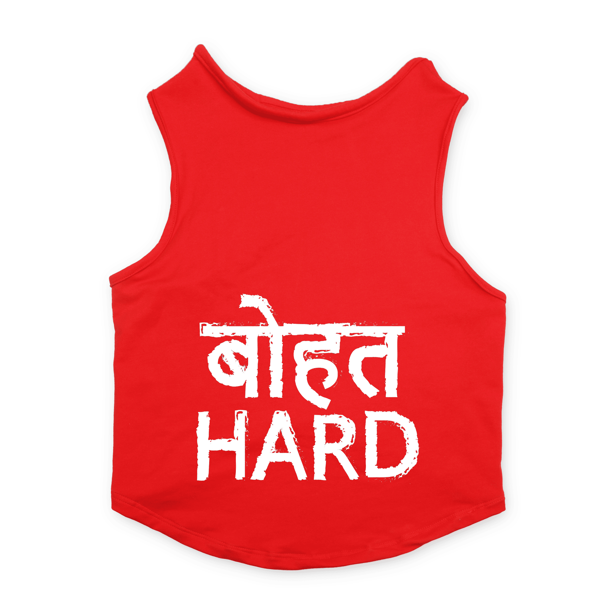 PawsIndia Sleeveless Printed Dog T-Shirt - Bohot Hard (Red)