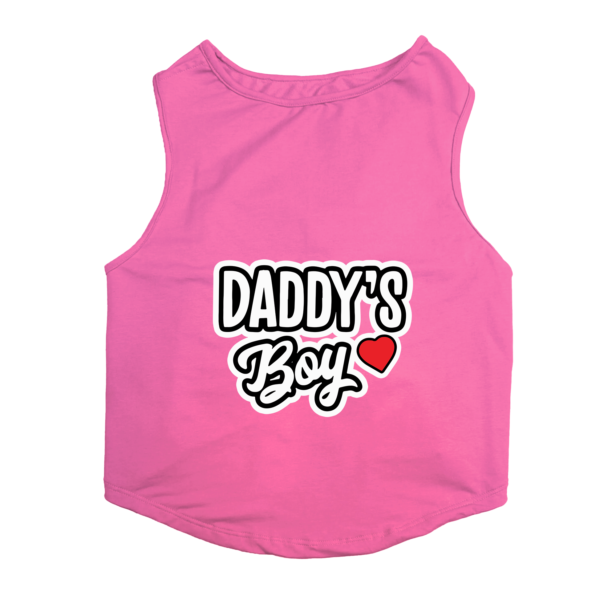 PawsIndia Sleeveless Printed Dog T-Shirt - Daddy's Boy (Pink)