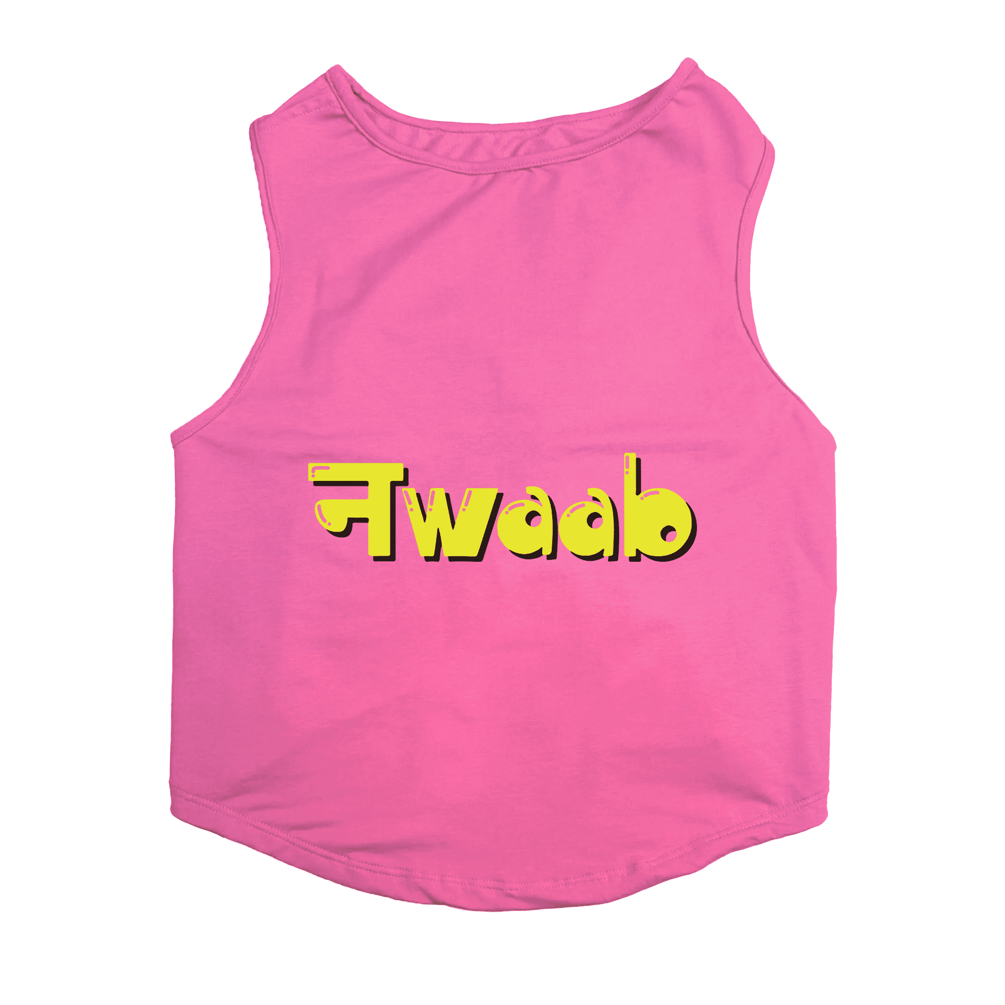 PawsIndia Sleeveless Printed Dog T-Shirt - Nawaab (Pink)