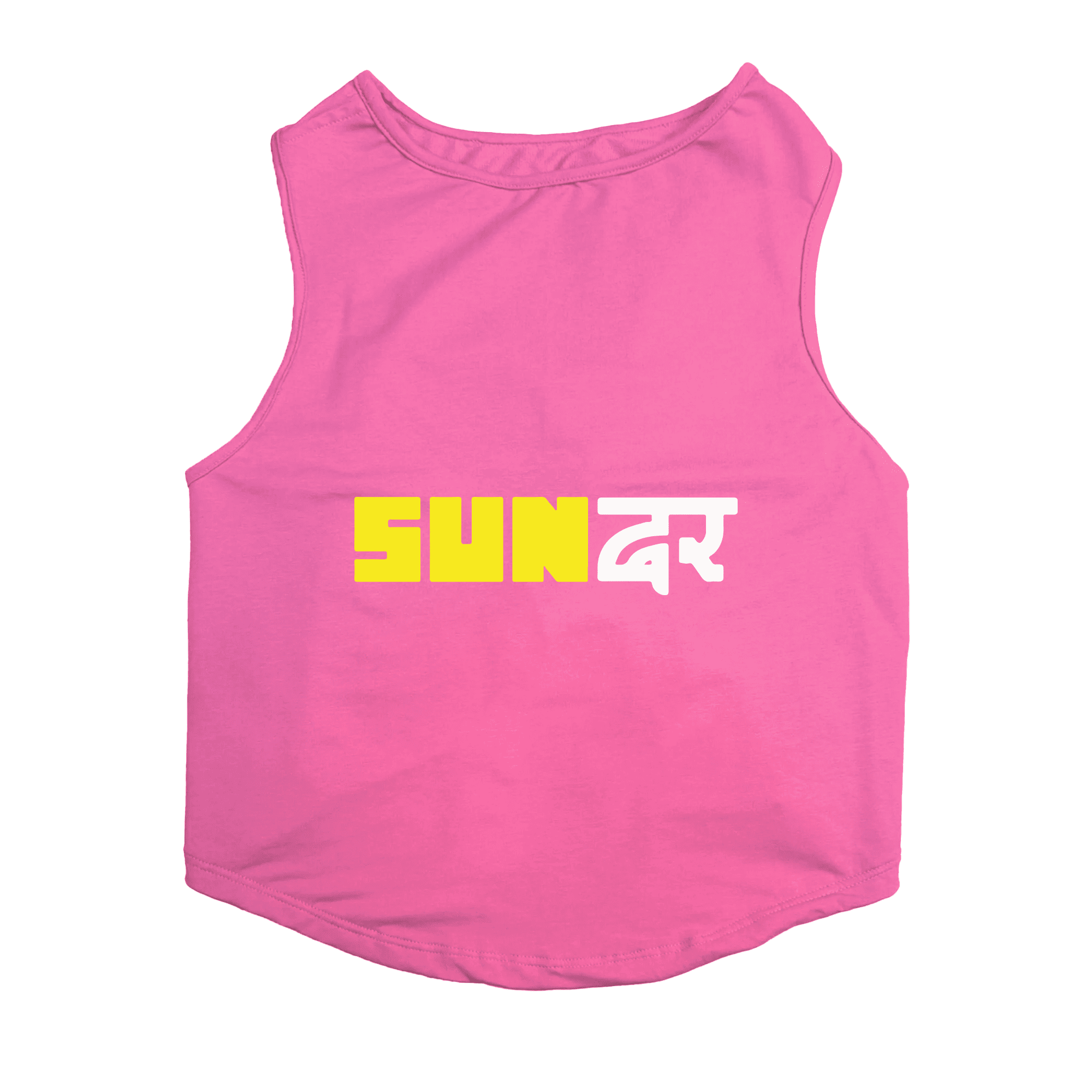PawsIndia Sleeveless Printed Dog T-Shirt - Sundar (Pink)