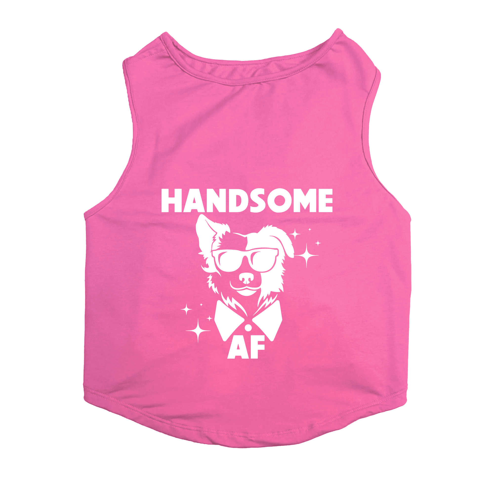 PawsIndia Sleeveless Printed Dog T-Shirt - Handsome (Pink)