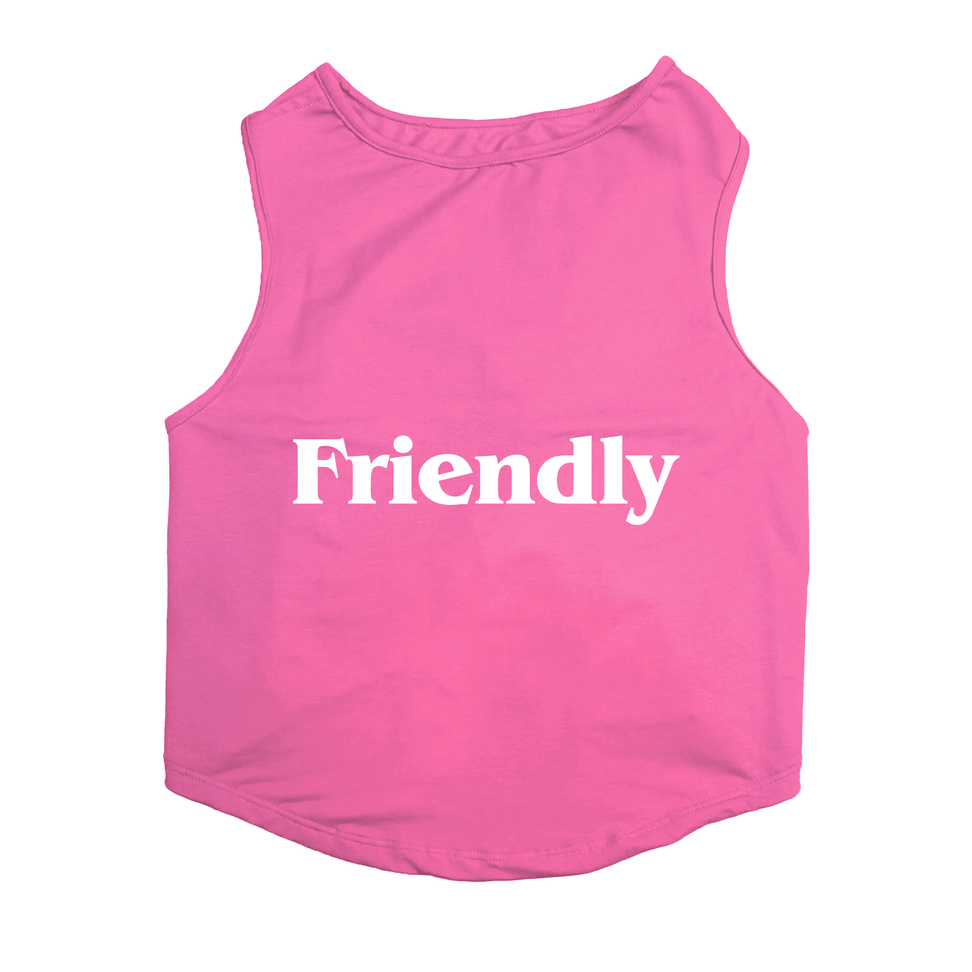 PawsIndia Sleeveless Printed Dog T-Shirt - Friendly (Pink)