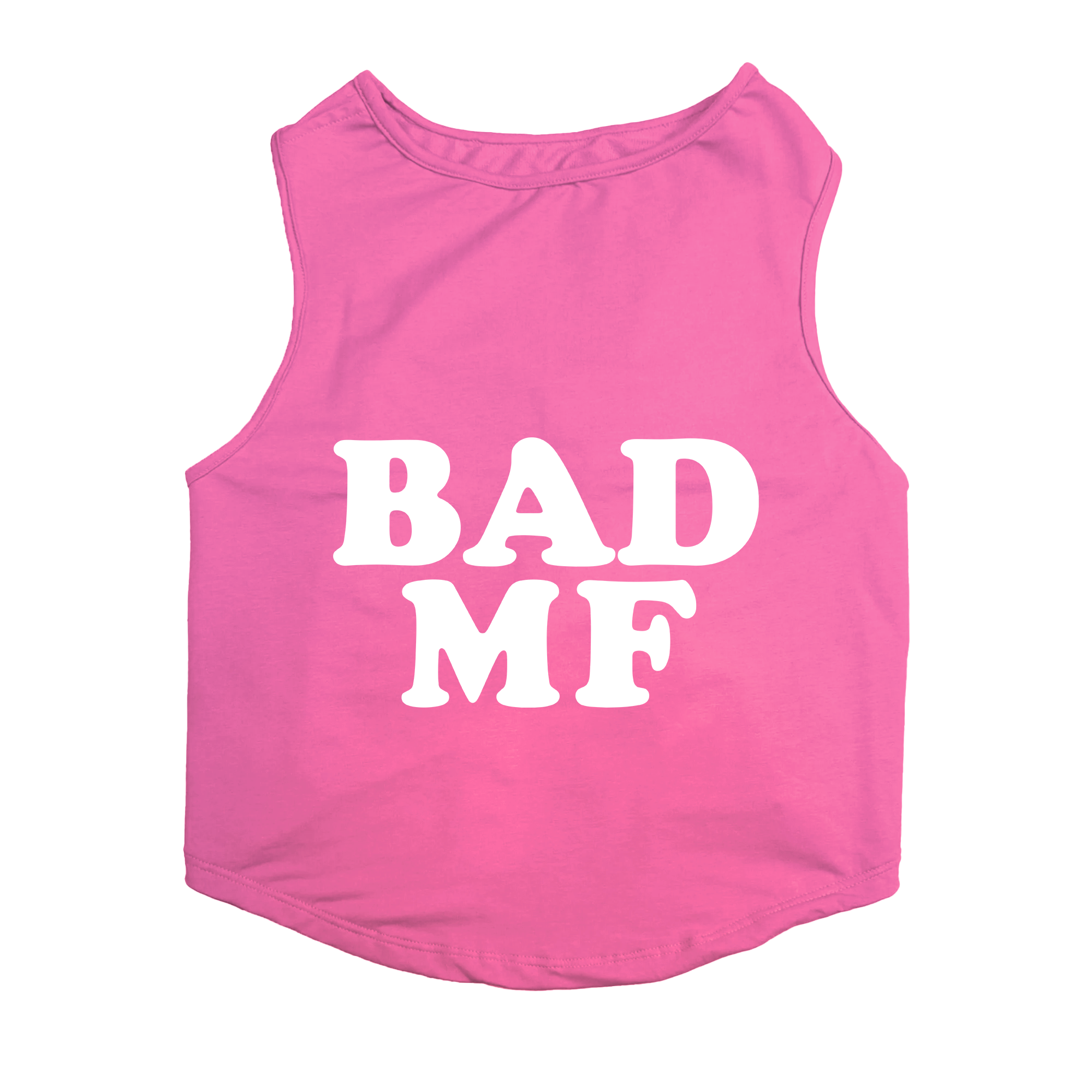 PawsIndia Sleeveless Printed Dog T-Shirt - Bad MF (Pink)