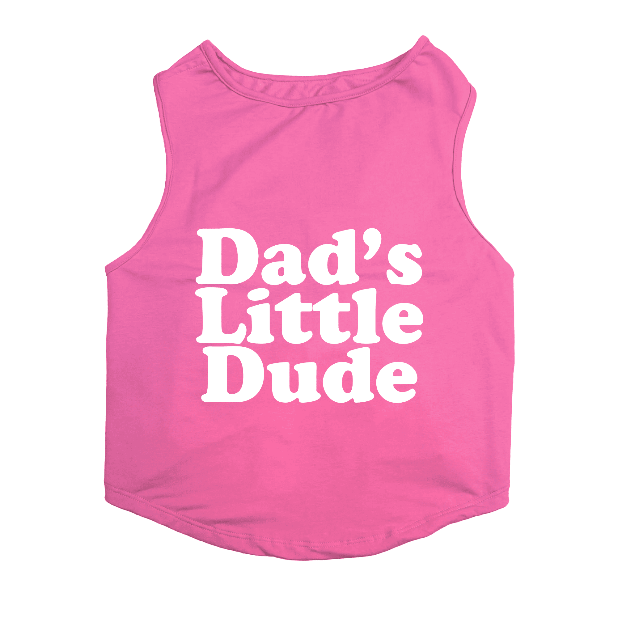 PawsIndia Sleeveless Printed Dog T-Shirt - Dad's Little Dude (Pink)