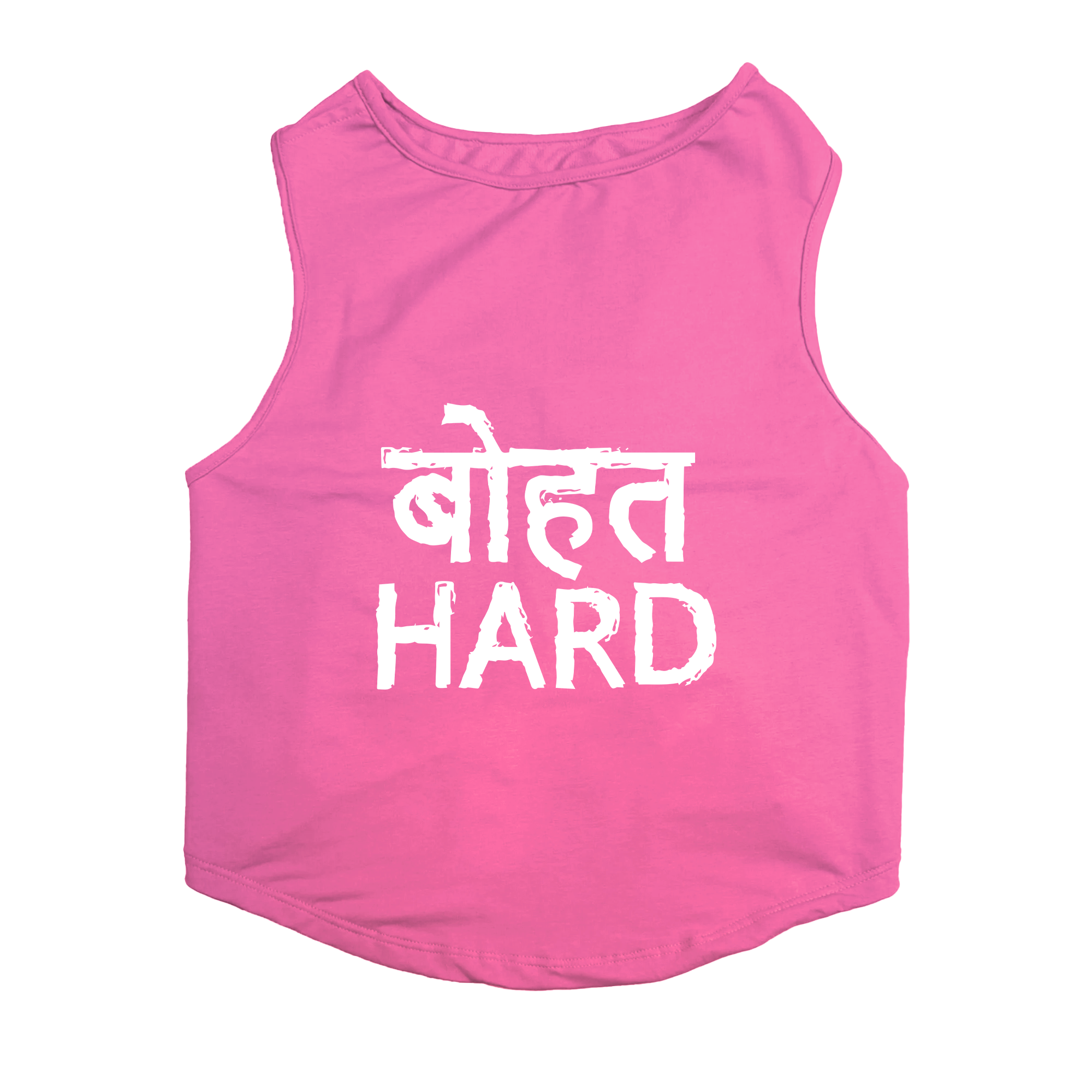 PawsIndia Sleeveless Printed Dog T-Shirt - Bohot Hard (Pink)