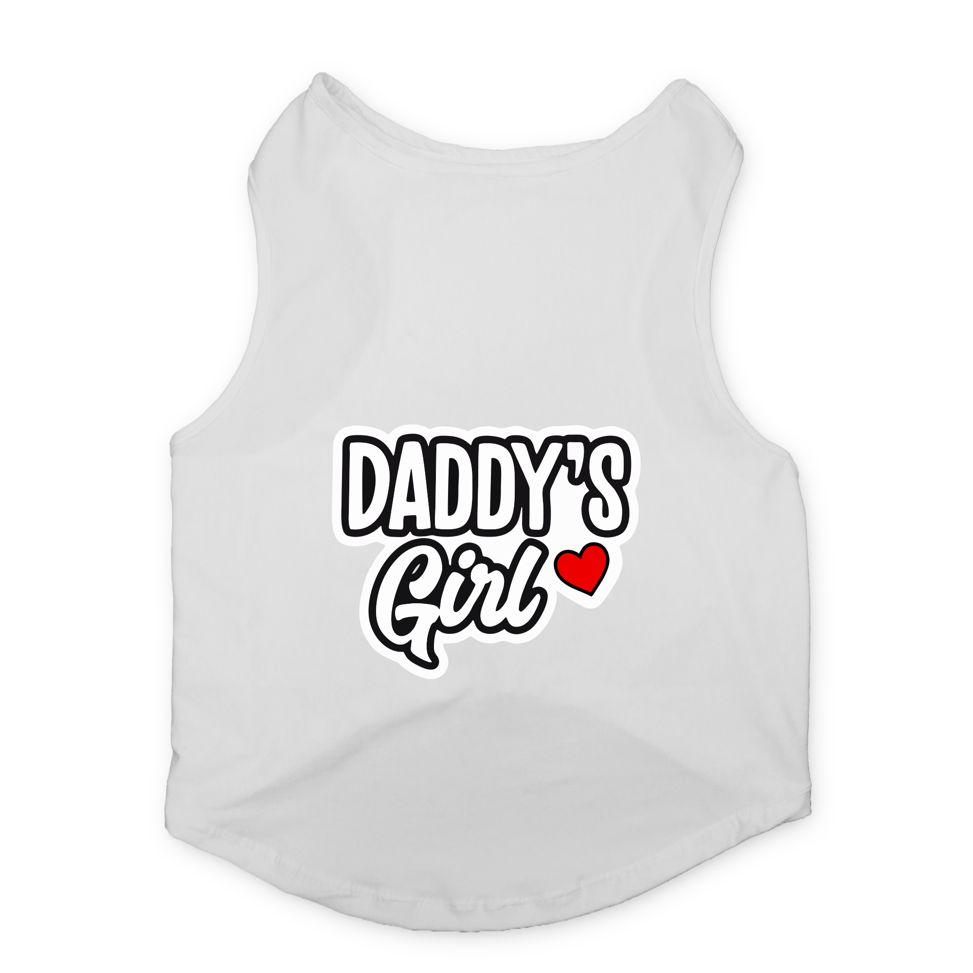PawsIndia Sleeveless Printed Dog T-Shirt - Daddy's Girl (White)