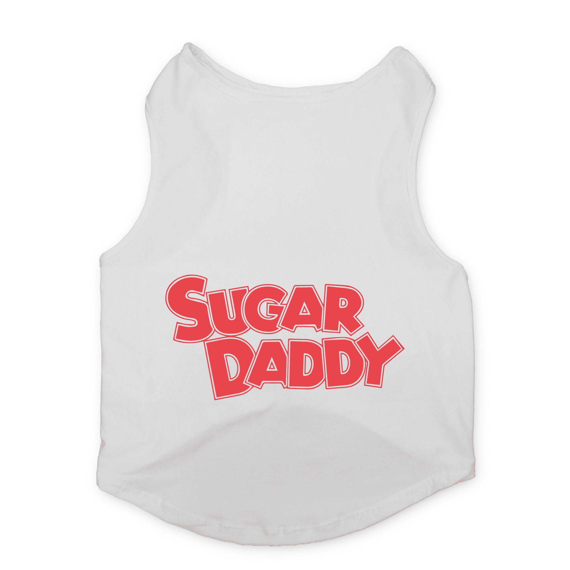 PawsIndia Sleeveless Printed Dog T-Shirt -Sugar Daddy (White)