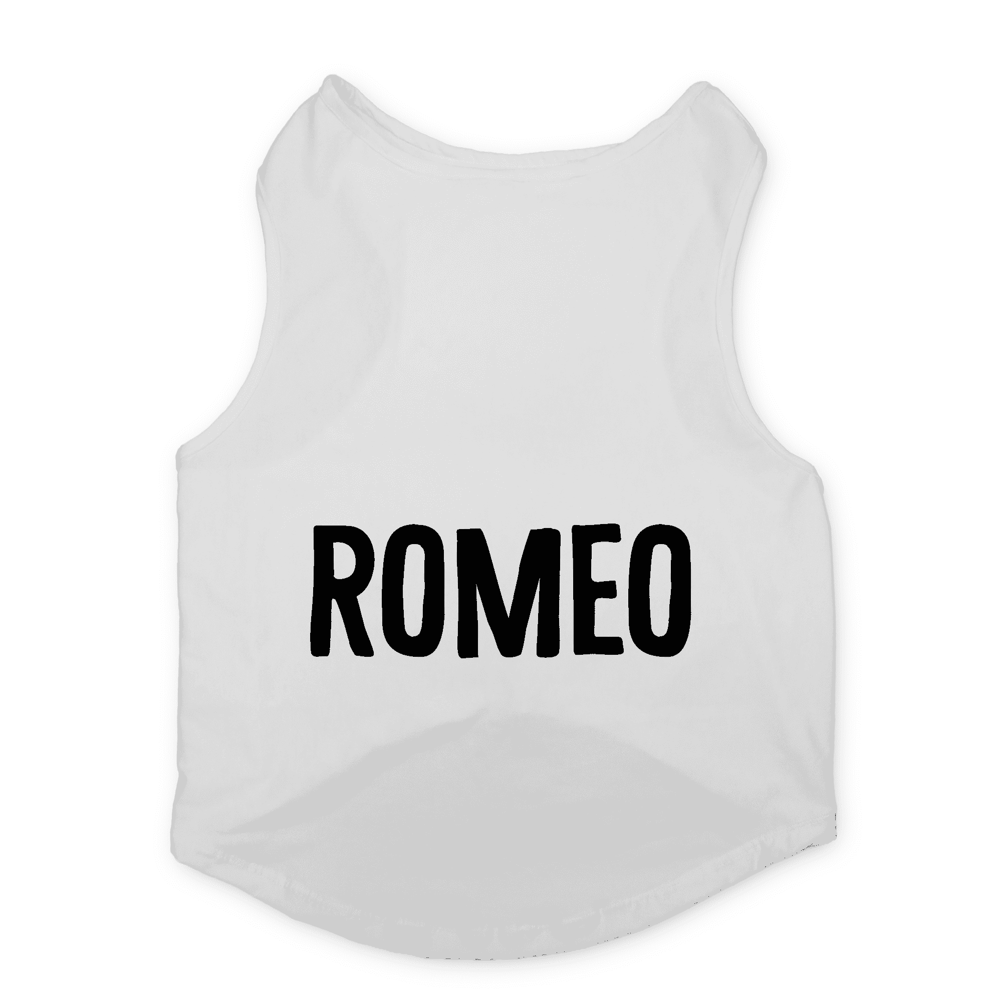 PawsIndia Sleeveless Printed Dog T-Shirt - Romeo (White)