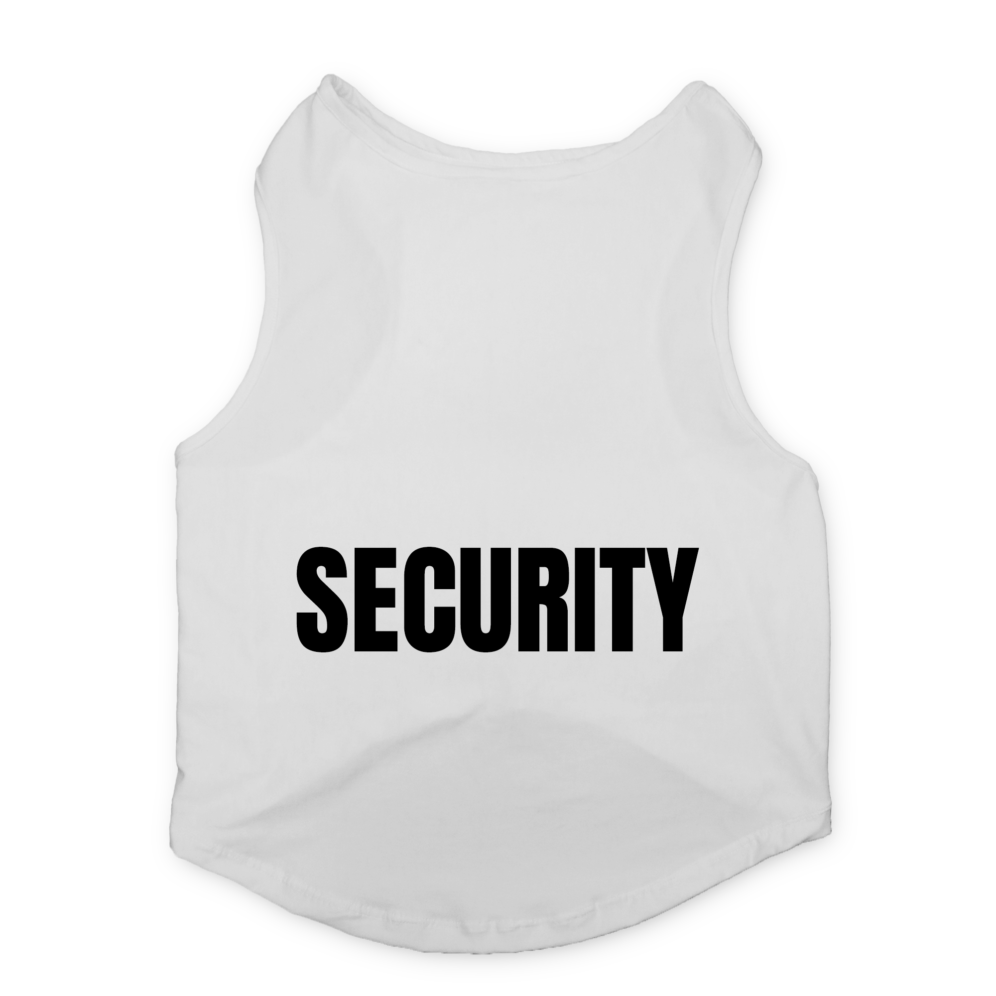 PawsIndia Sleeveless Printed Dog T-Shirt - Security (White)