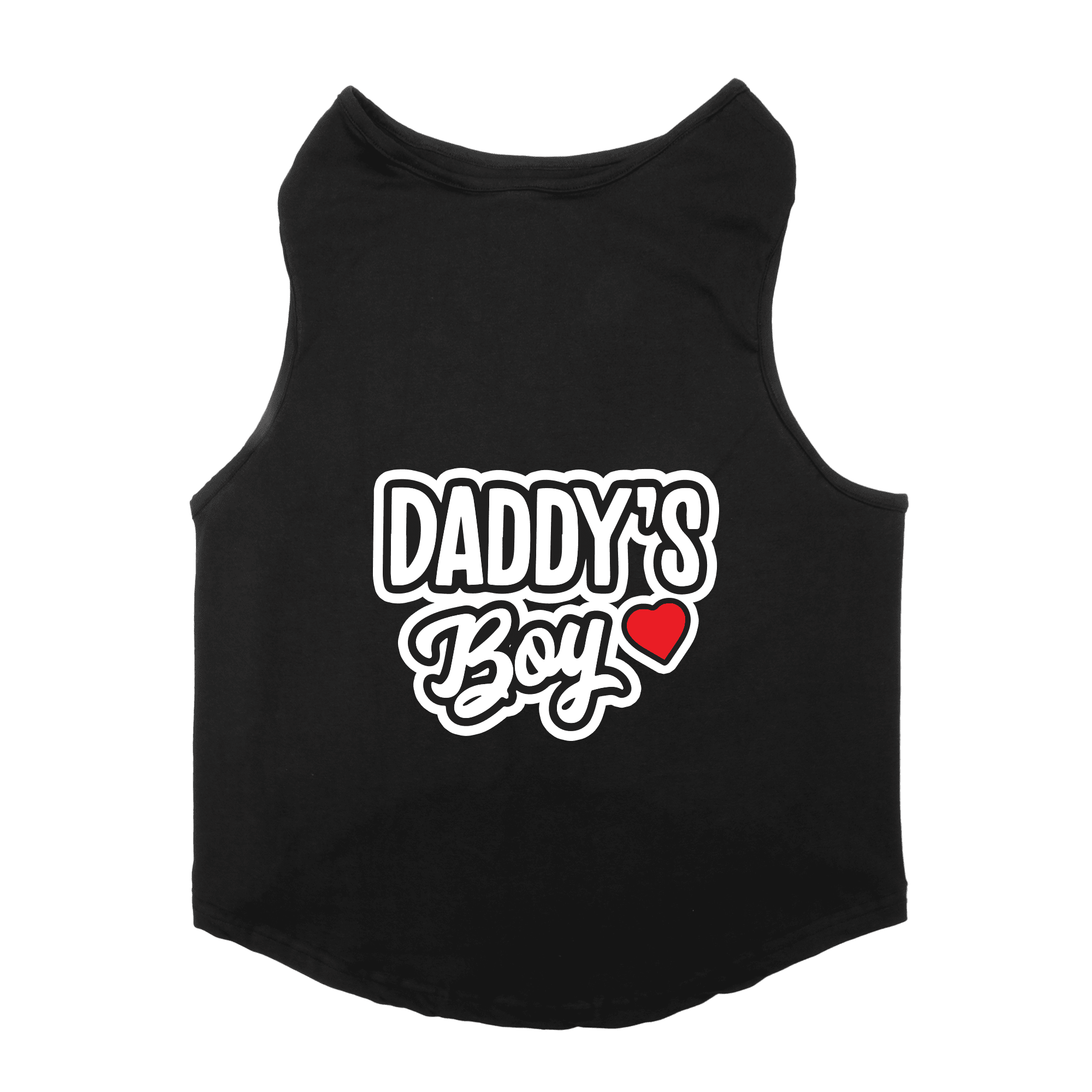 PawsIndia Sleeveless Printed Cat T-Shirt - Daddy's Boy (Black)