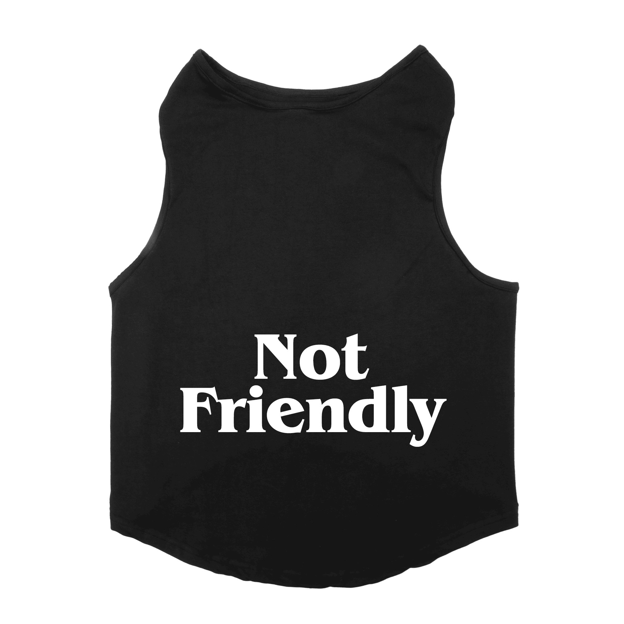 PawsIndia Sleeveless Printed Cat T-Shirt - Not Friendly (Black)