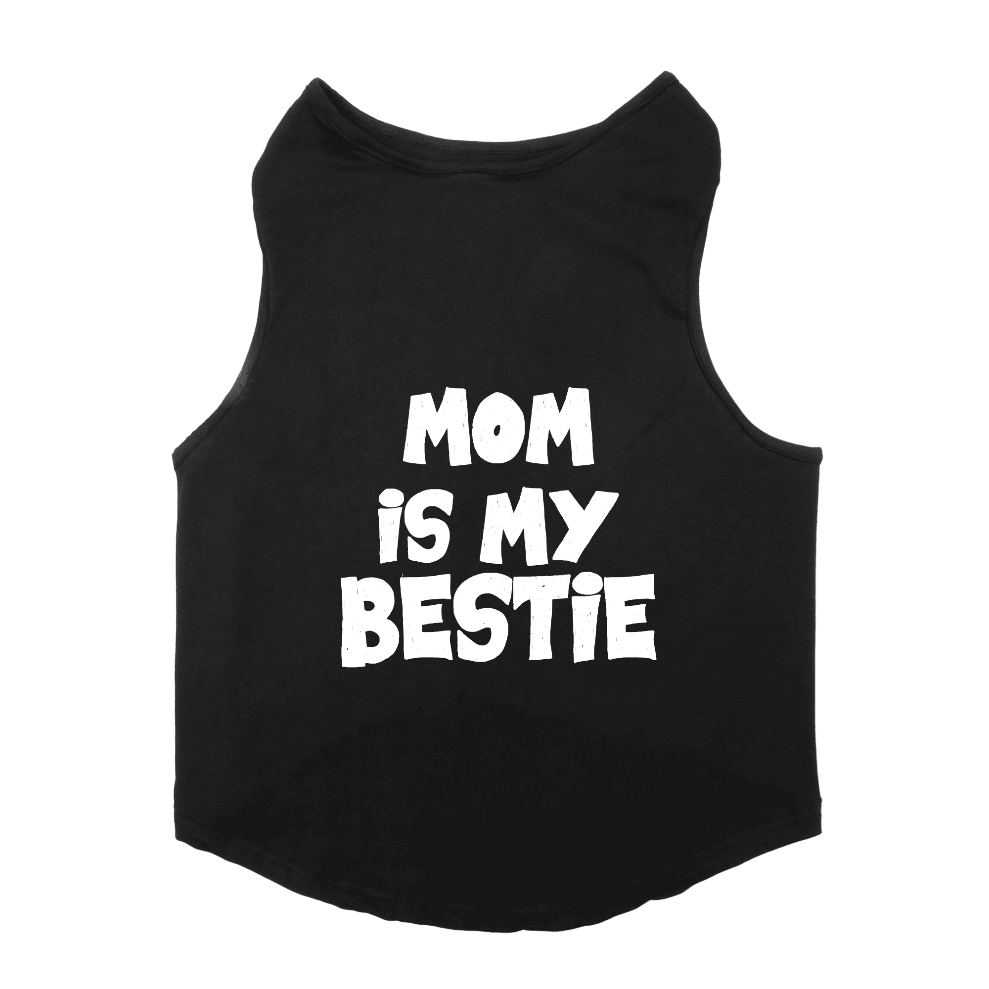 PawsIndia Sleeveless Printed Cat T-Shirt - Mom is My Bestie (Black)