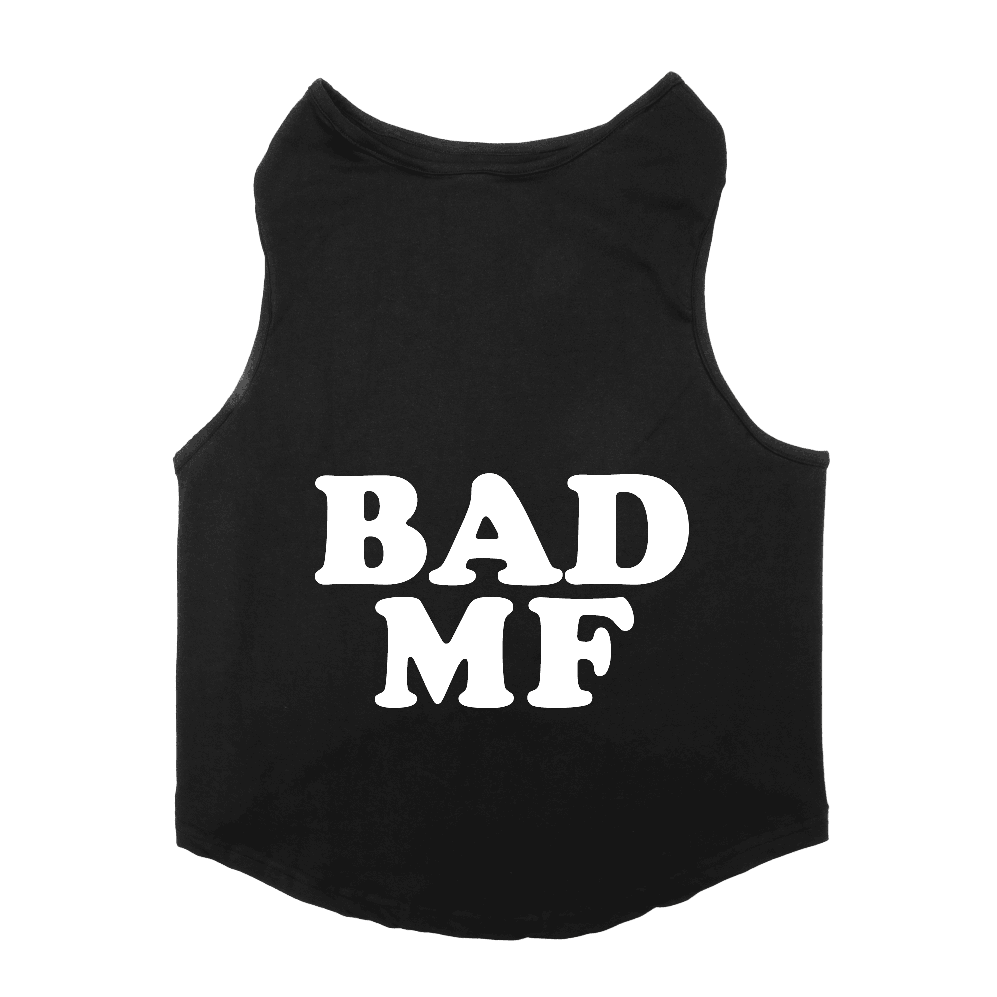 PawsIndia Sleeveless Printed Cat T-Shirt - Bad MF (Black)