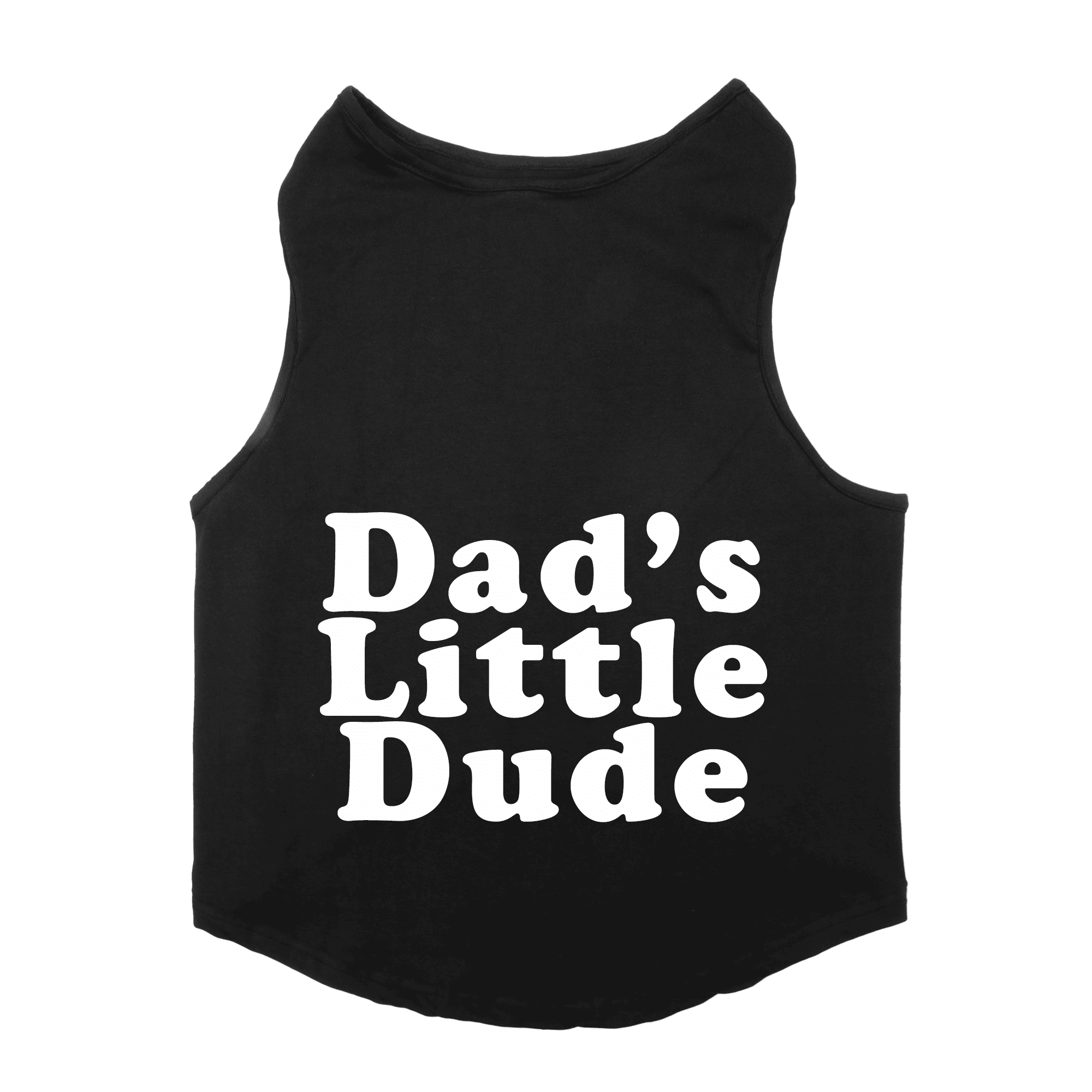 PawsIndia Sleeveless Printed Cat T-Shirt - Dad's Little Dude (Black)