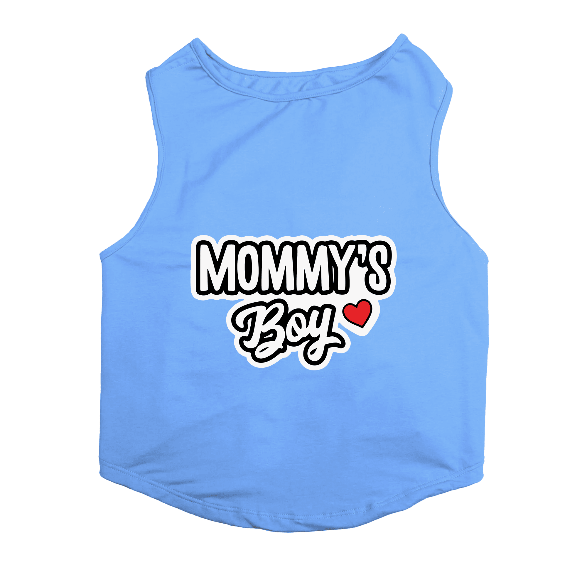 PawsIndia Sleeveless Printed Cat T-Shirt - Mommy's Boy (Blue)
