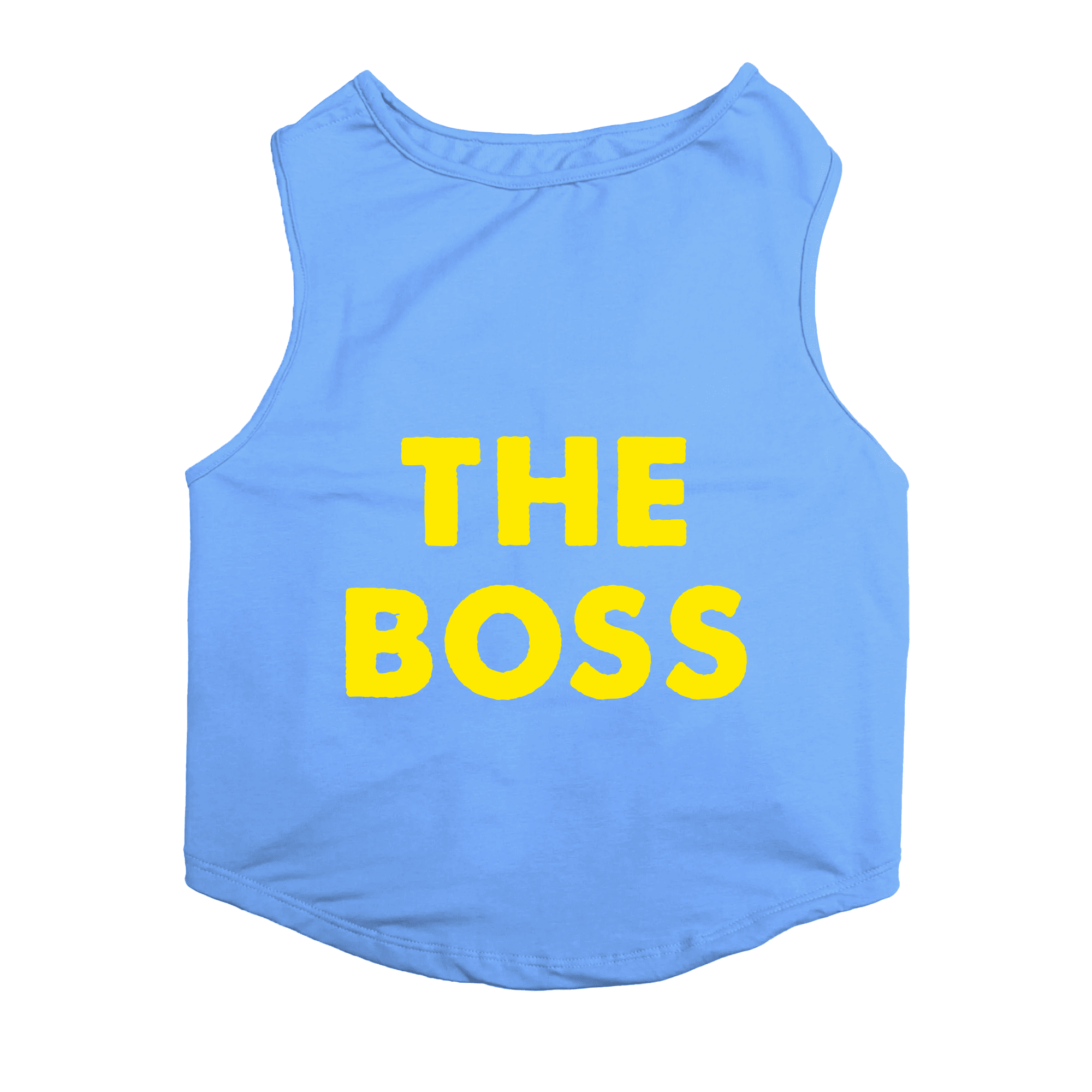 PawsIndia Sleeveless Printed Cat T-Shirt - The Boss (Blue)