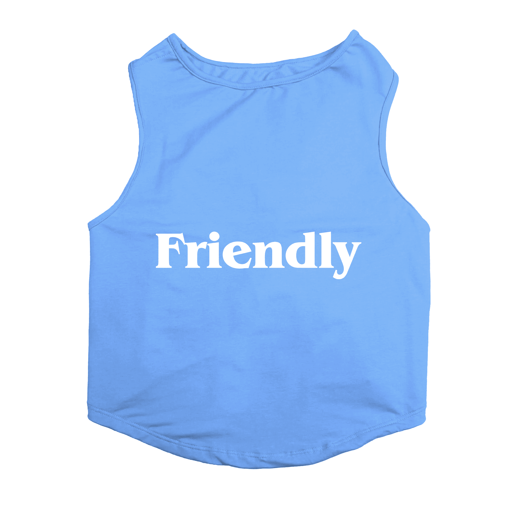 PawsIndia Sleeveless Printed Cat T-Shirt - Friendly (Blue)