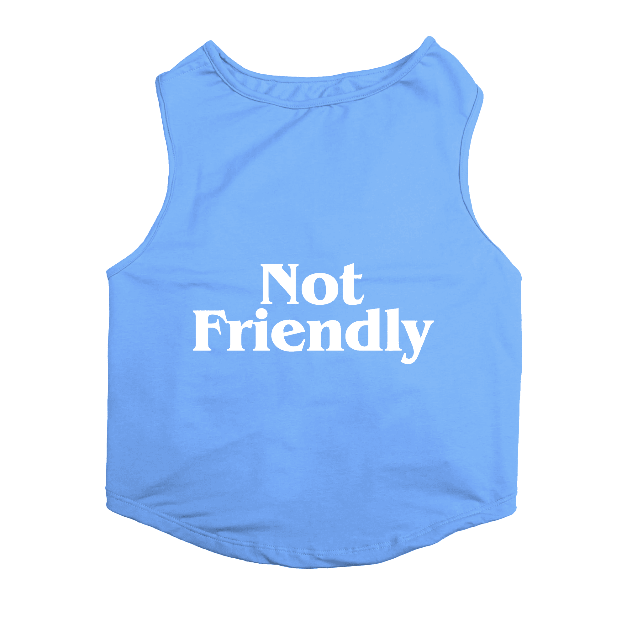 PawsIndia Sleeveless Printed Cat T-Shirt - Not Friendly (Blue)