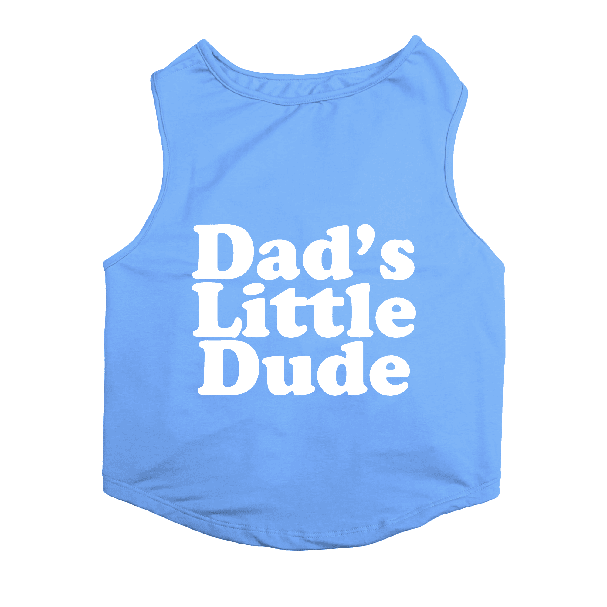 PawsIndia Sleeveless Printed Cat T-Shirt - Dad's Little Dude (Blue)