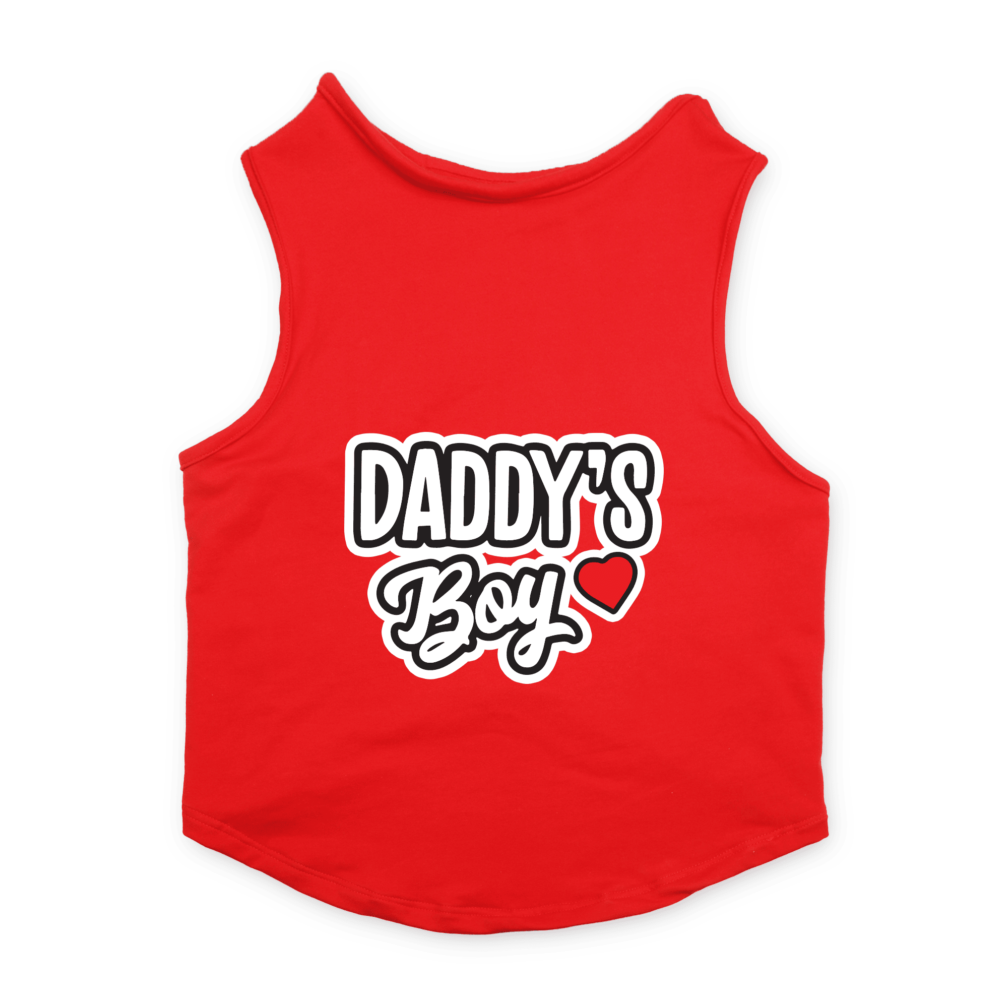 PawsIndia Sleeveless Printed Cat T-Shirt - Daddy's Boy (Red)