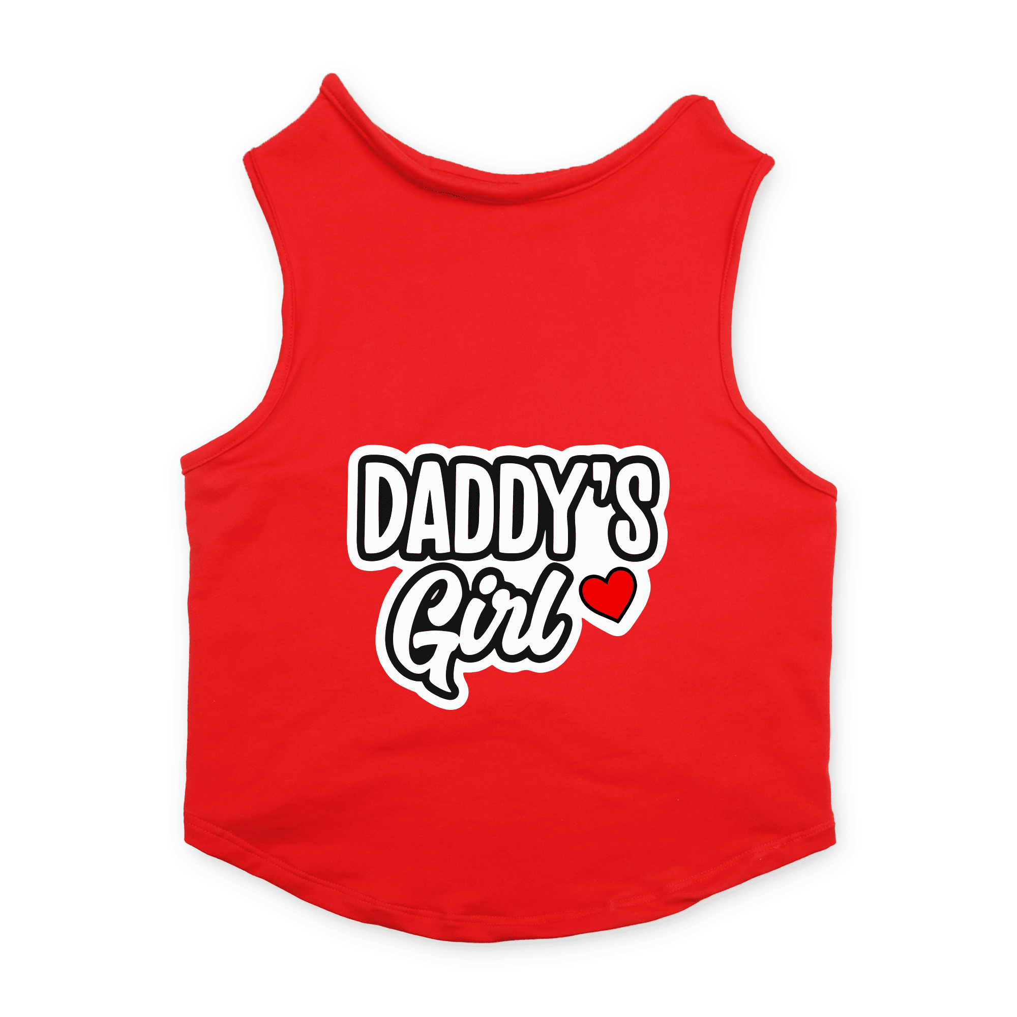 PawsIndia Sleeveless Printed Cat T-Shirt - Daddy's Girl (Red)
