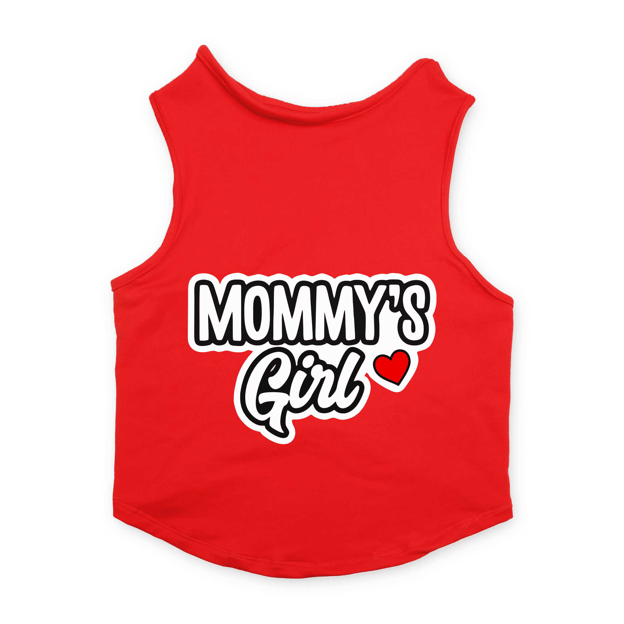 PawsIndia Sleeveless Printed Cat T-Shirt - Mommy's Girl (Red)