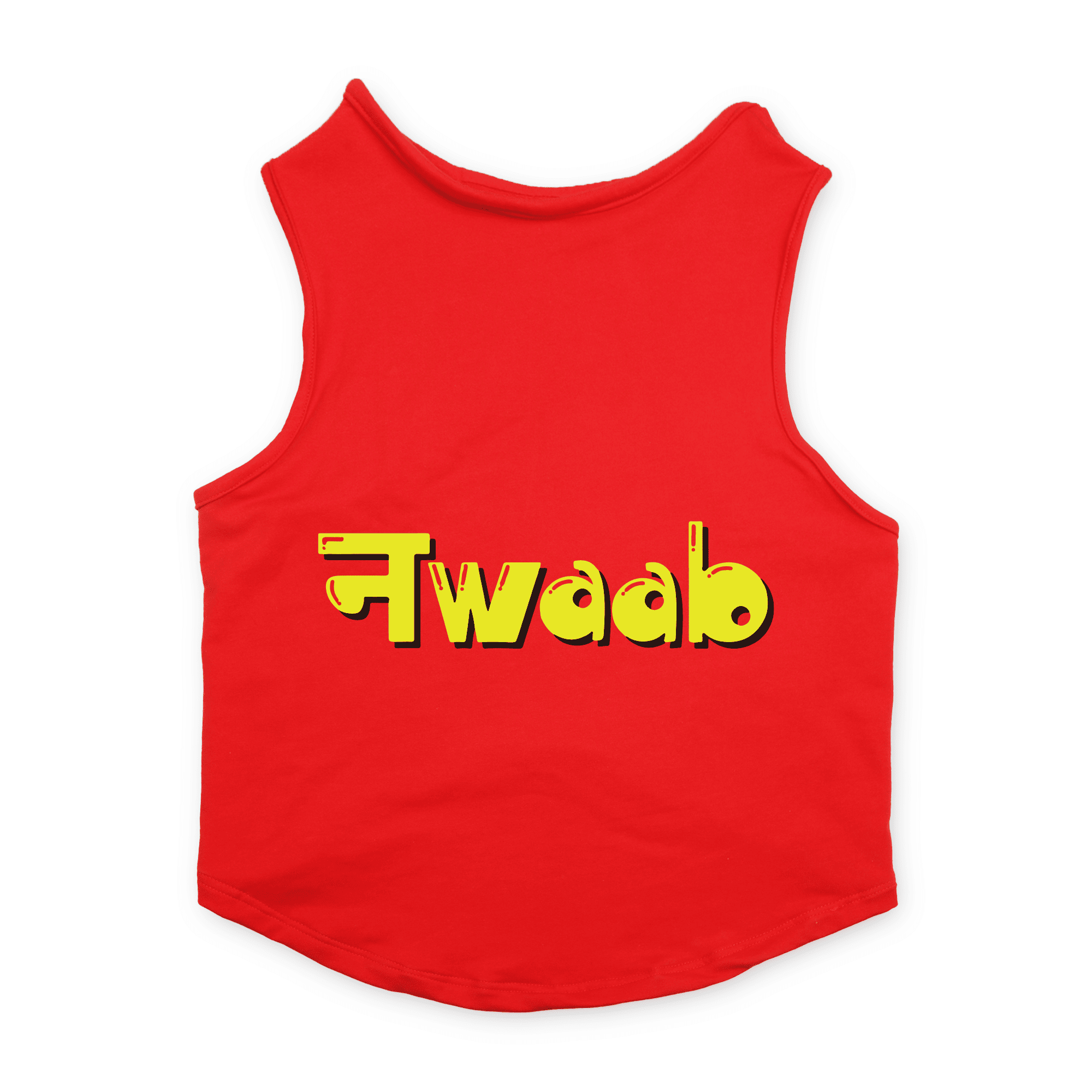PawsIndia Sleeveless Printed Cat T-Shirt - Nawaab (Red)
