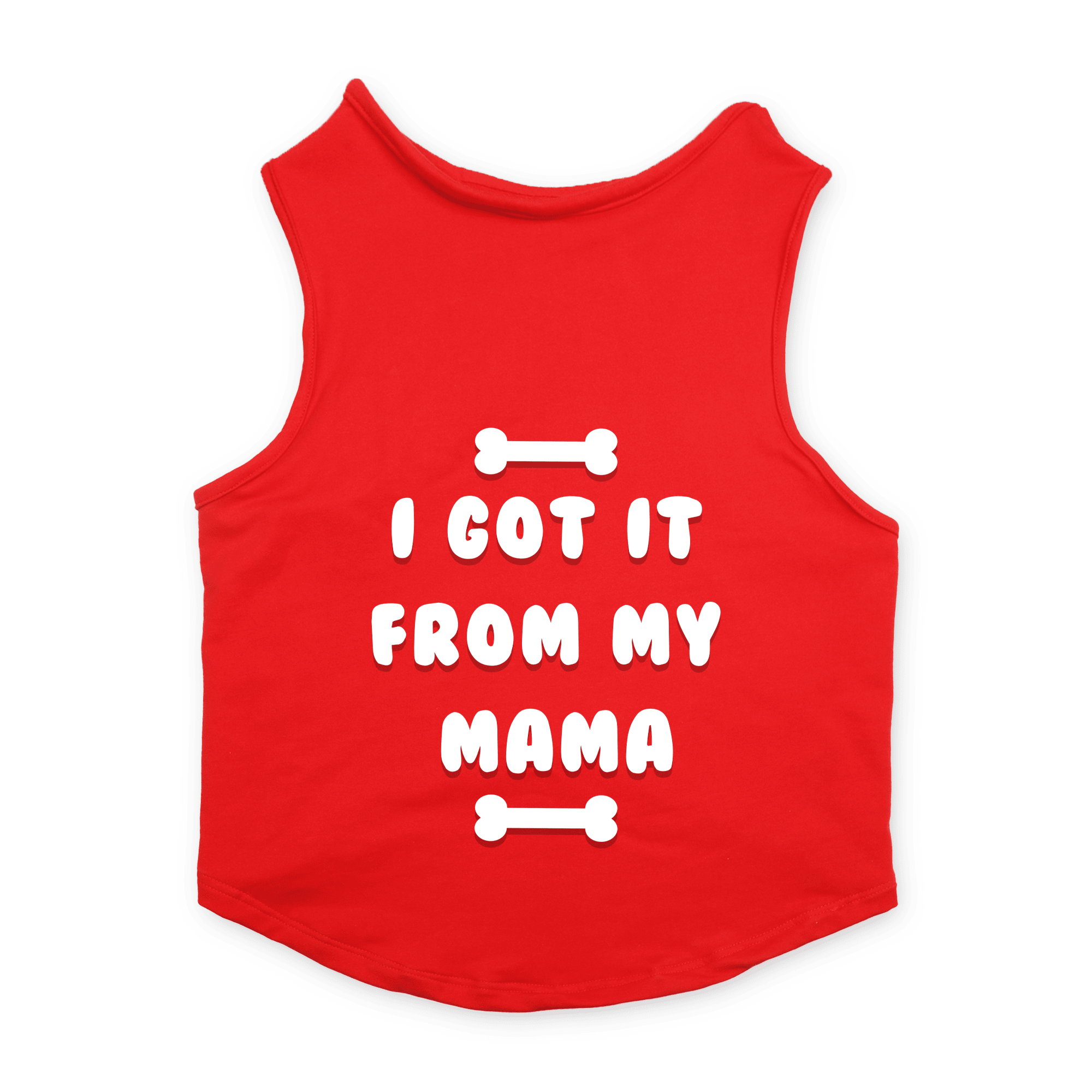 PawsIndia Sleeveless Printed Cat T-Shirt - I Got It From My Mama (Red)