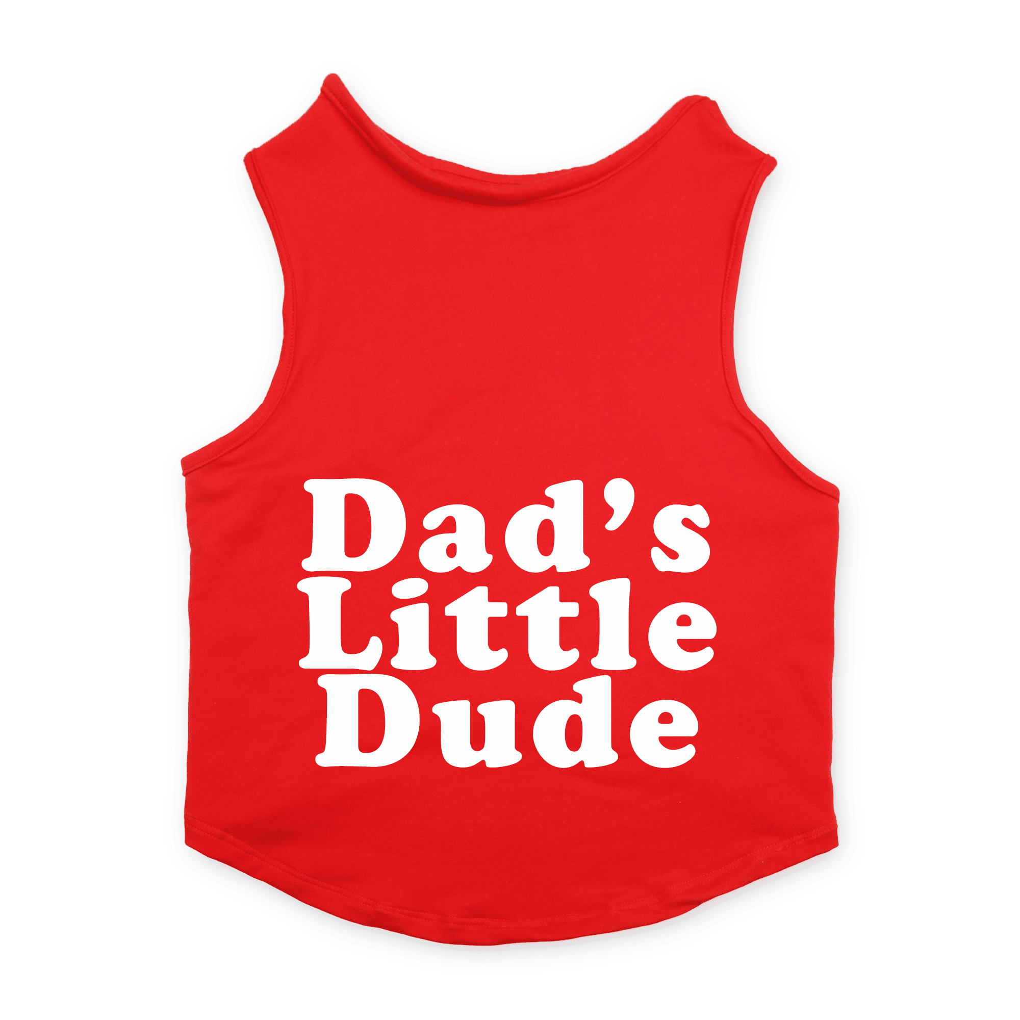 PawsIndia Sleeveless Printed Cat T-Shirt - Dad's Little Dude (Red)