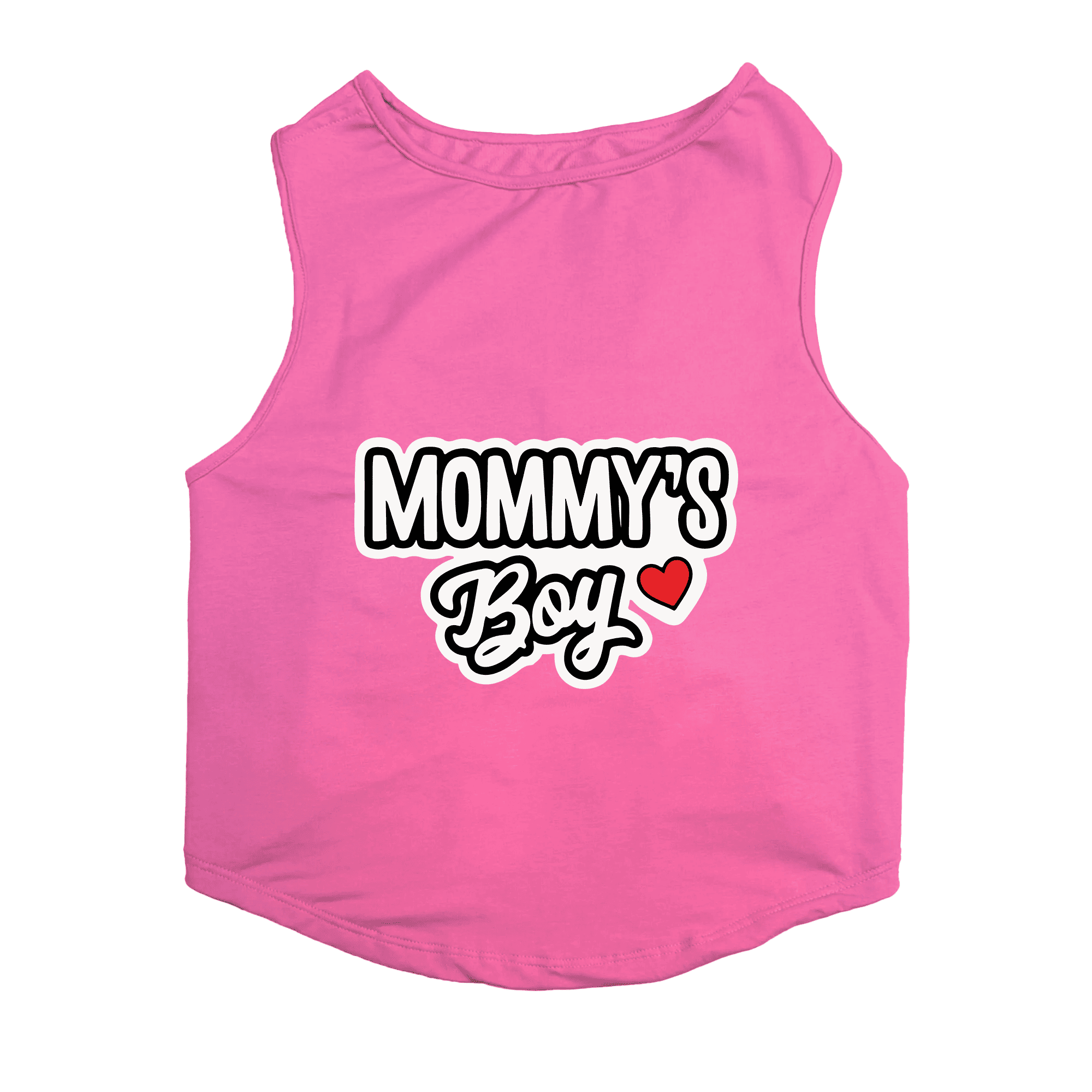 PawsIndia Sleeveless Printed Cat T-Shirt - Mommy's Boy (Pink)