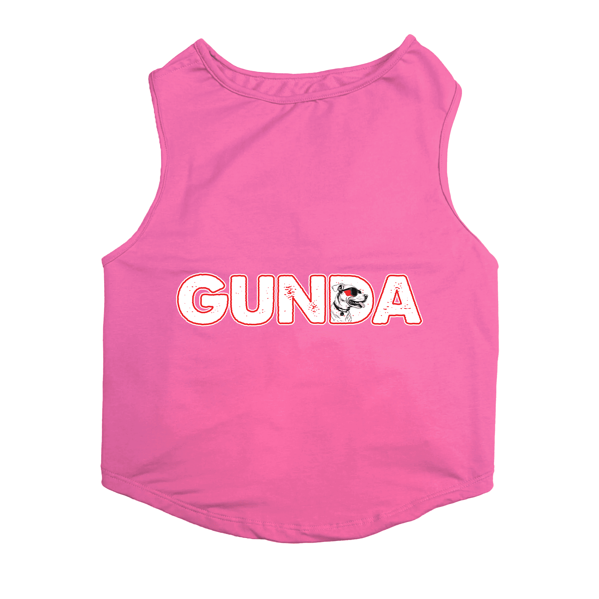 PawsIndia Sleeveless Printed Cat T-Shirt - Gunda (Pink)