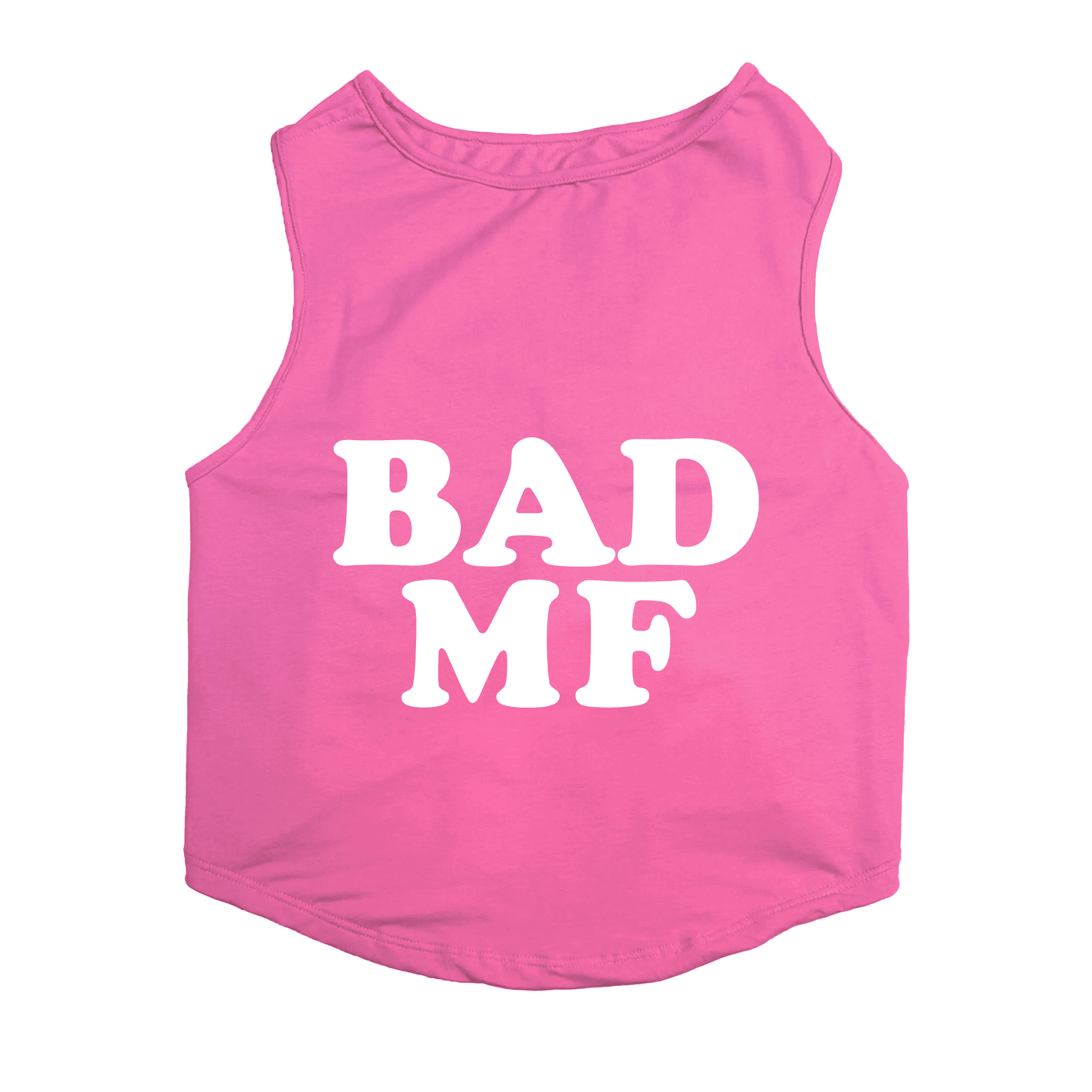 PawsIndia Sleeveless Printed Cat T-Shirt - Bad MF (Pink)