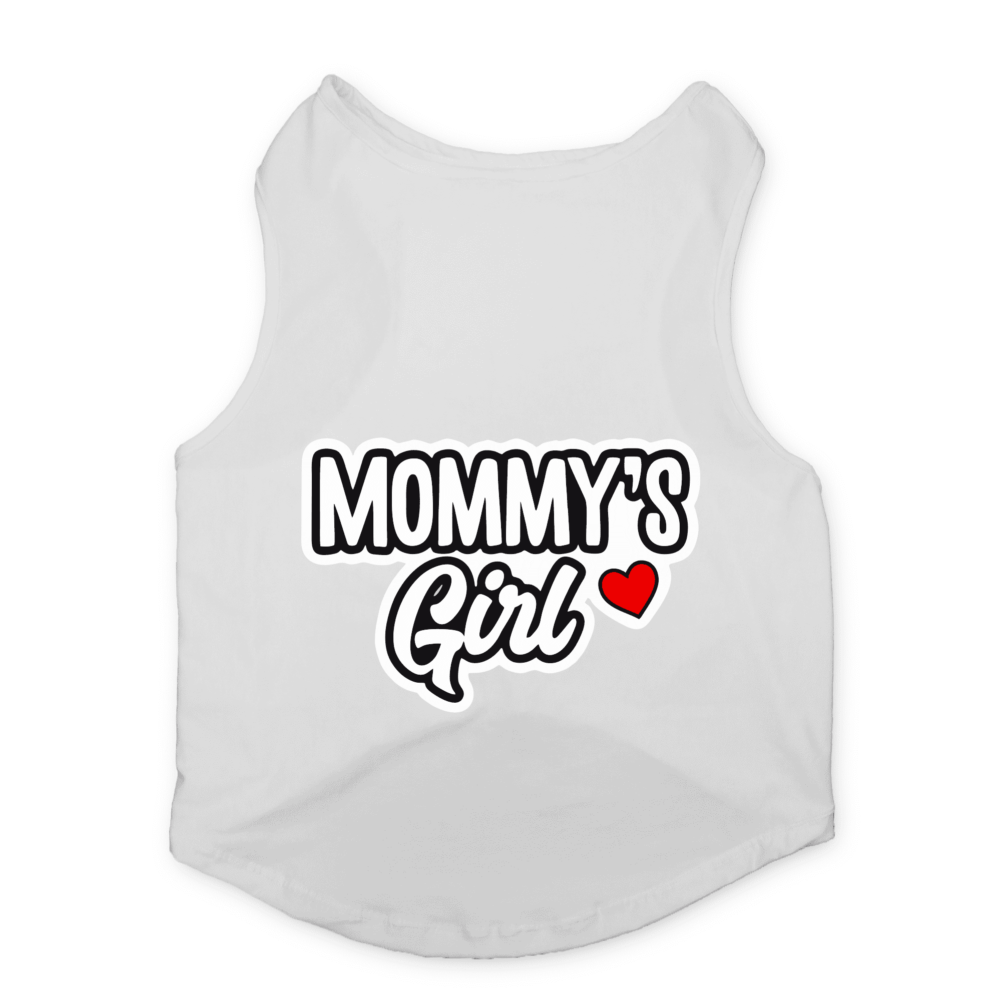 PawsIndia Sleeveless Printed Cat T-Shirt - Mommy's Girl (White)