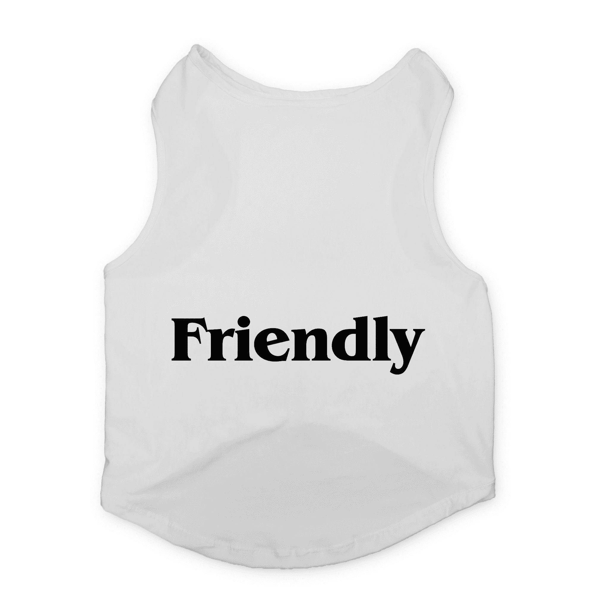 PawsIndia Sleeveless Printed Cat T-Shirt - Friendly (White)