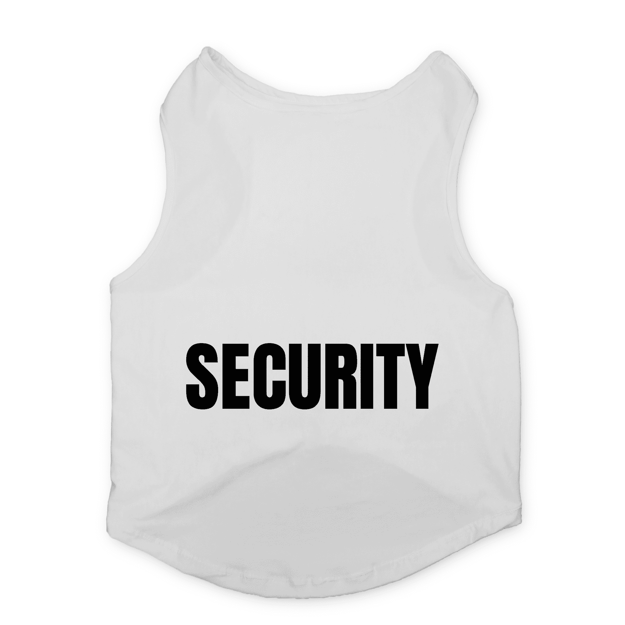 PawsIndia Sleeveless Printed Cat T-Shirt - Security (White)