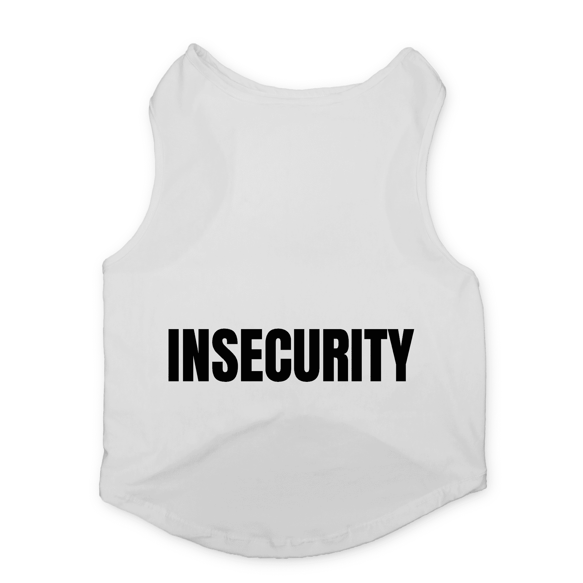 PawsIndia Sleeveless Printed Cat T-Shirt - Insecurity (White)