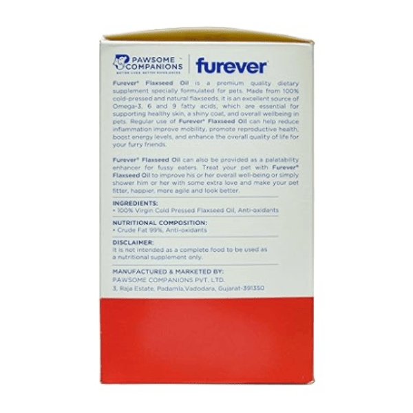 PAWSOME COMPANIONS Furever Flaxseed Oil 500 ML – (Best Before Jan’26)